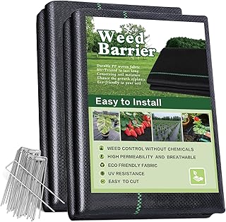 3x100FT Weed Barrier Landscape Fabric, 3.2oz Heavy Duty Garden Cloth, Gr...