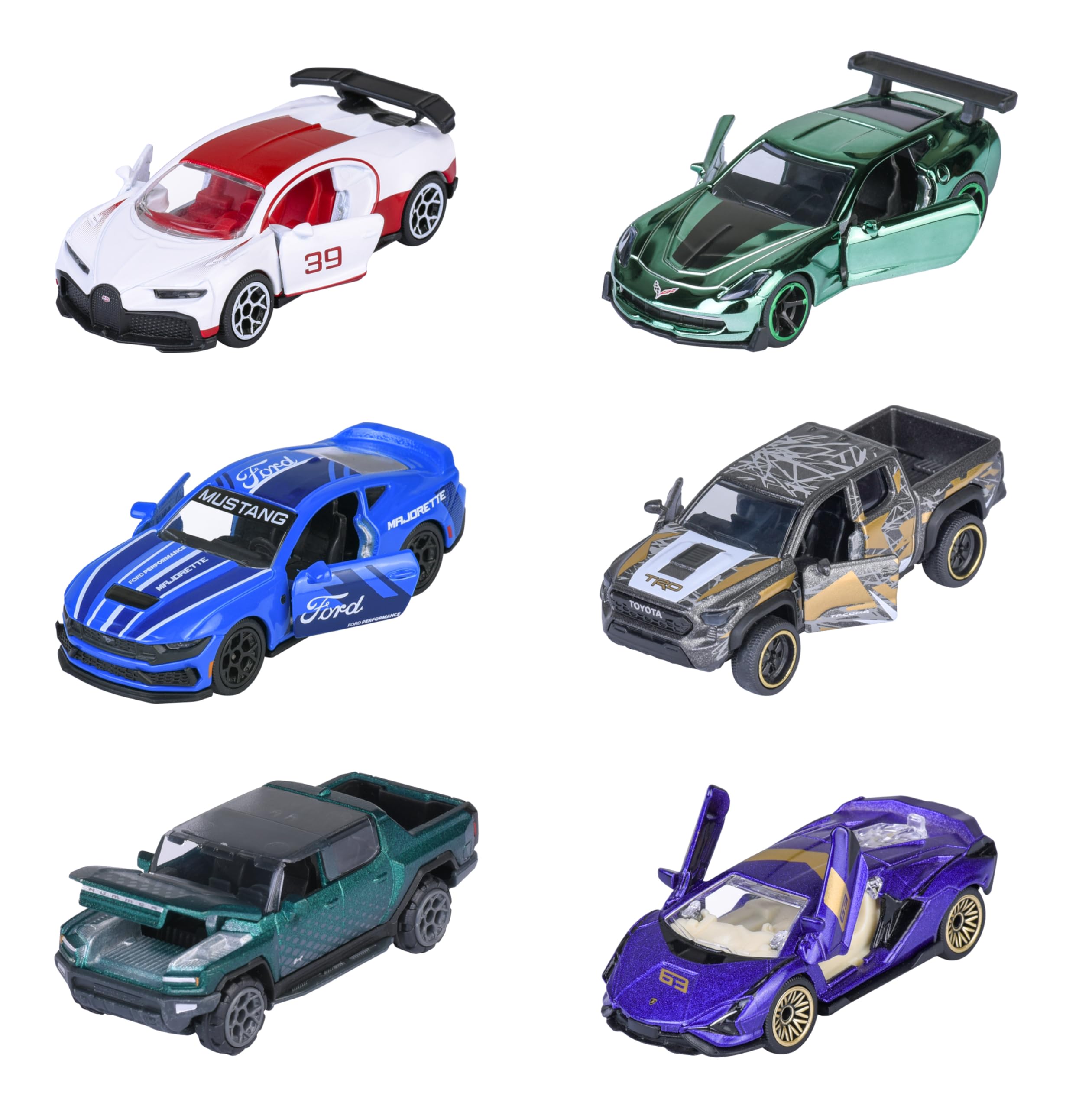 Majorette - Voiture Miniature de Luxe (1 Voiture), 1 sur 6 (Audi, Bugatti, Land Rover, Nissan, Porsche) en métal avec boîte de Collection, 7,5 cm, pour Les Enfants à partir de 3 Ans