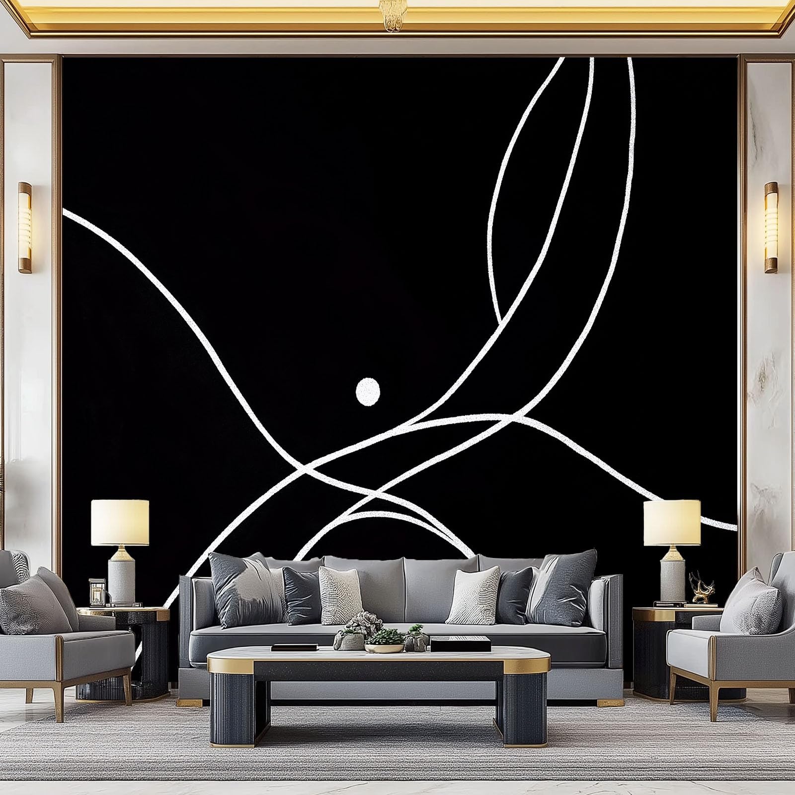 Papier peint panoramique intissé 350x256 art mural géométrique chambre enfant ado