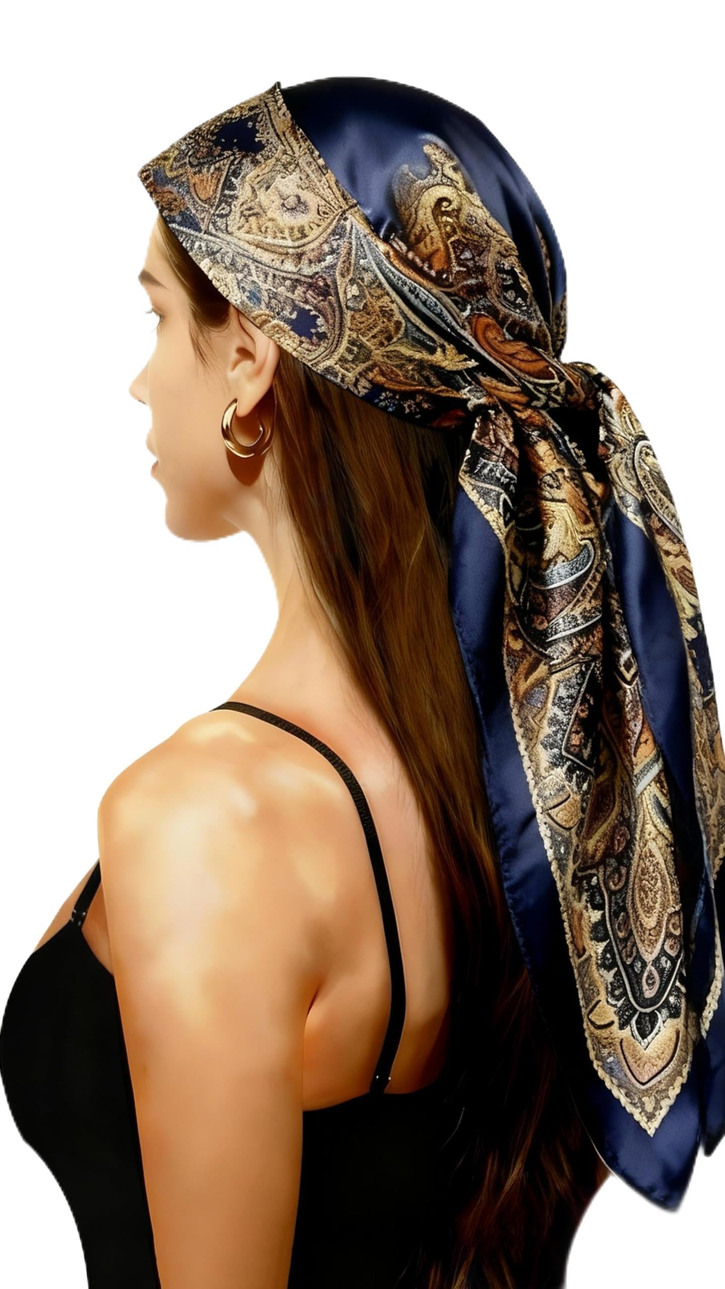 Headscarf for Women,Square Silk-Like Headscarf,Breathable Fashion Bandana,Multiple Colors,Women's Gifts-picture-33