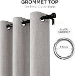 Joydeco 100% Blackout Curtains 2 Panels for Living Room - Linen Black Out Curtains 84 Inch Long Room Darkening Opaque Curtains for Bedroom, Thermal Insulated Drapes Privacy Protection 2 Panels Set