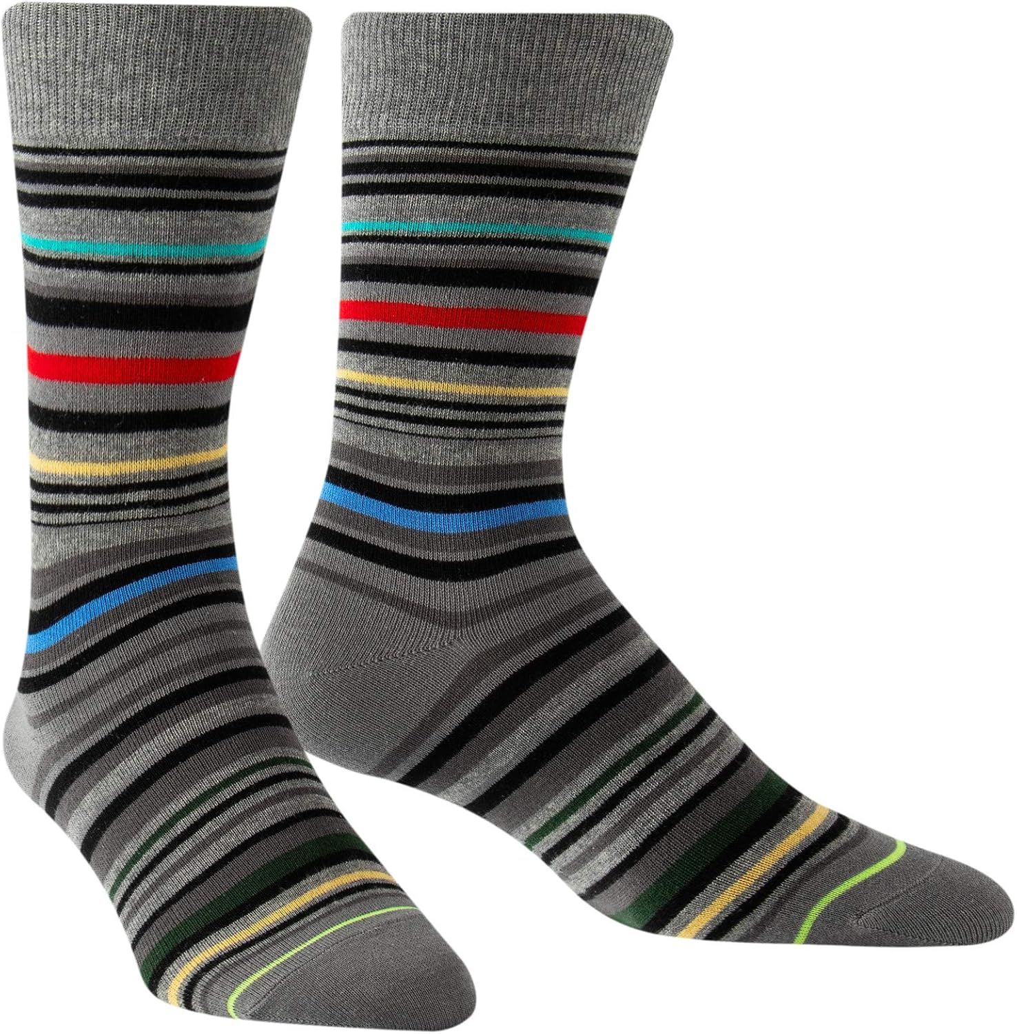 Men's Novelty-Dress Socks, Striped Pattern Crew Socks, Christmas Colorful-Funky-Funny Socks 3/6 Pairs - Image 2