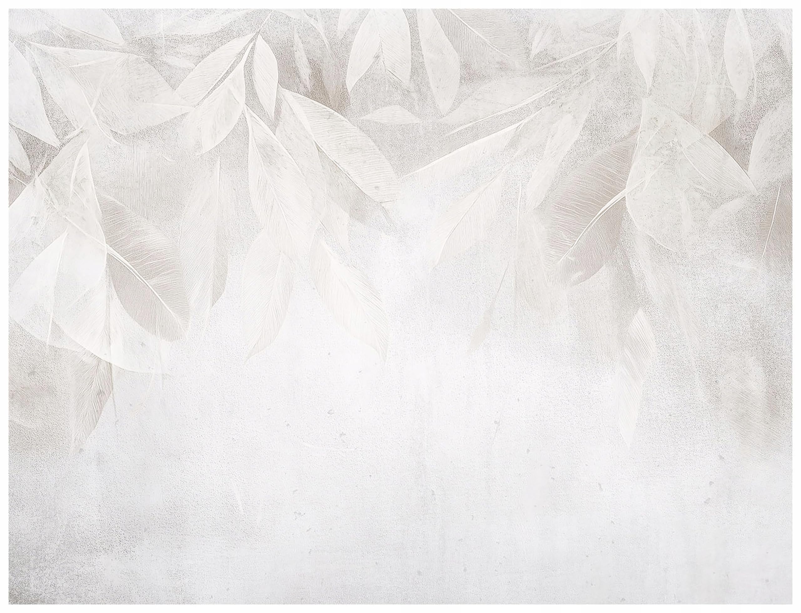 WallArena - Carta da parati fotografica - foglie 400x280 cm - Murale fotografico - Per soggiorno e camera da letto - Effetto 3D - con Colla - Beige botanico naturale