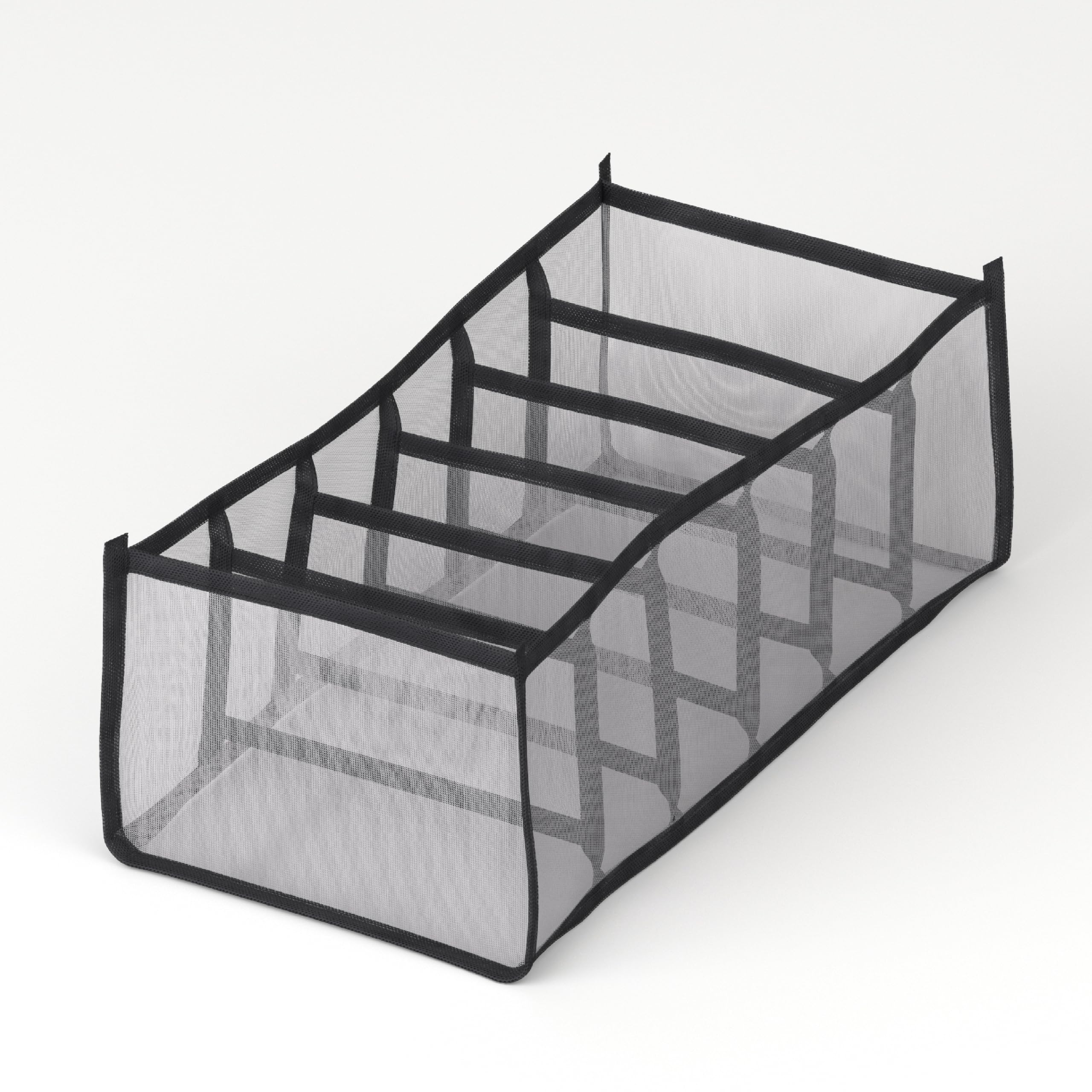 Lifelong Storage Organizer 6 Layers | Foldable Wardrobe & Almirah Organiser | Durable Nylon Mesh & Non-Woven Edges | Basket Organisers for Storing Clothes & Sarees (LLCOG06, Grey)-image-1