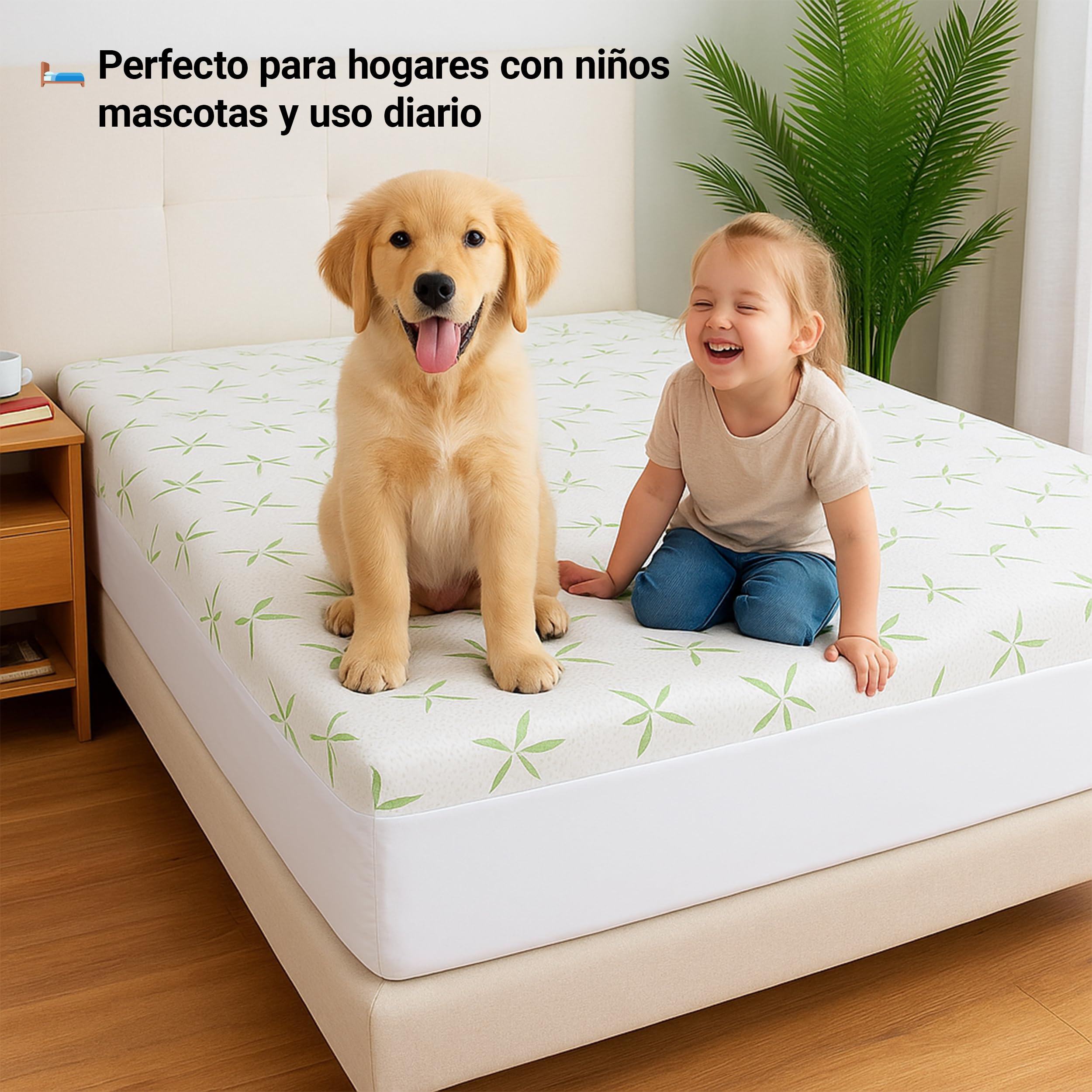 Protector Colchón Bambú Impermeable - Cubre Colchón Transpirable y Suave - Funda Colchón Ajustable hasta 30cm - Cama 90x190/200cm - Fibra de Bambú y Viscosa Premium, 2 Unidades