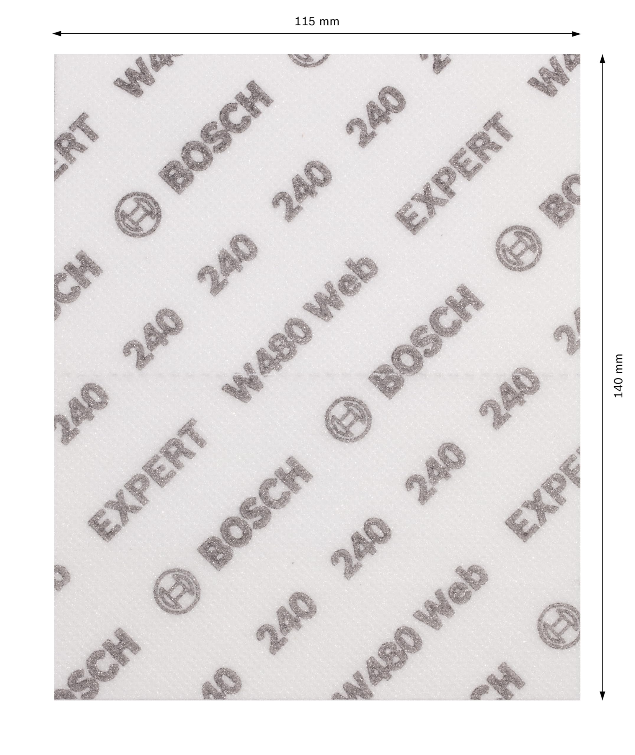 Bosch 2x EXPERT W480 Web 1/4 tarcza szlifierska ręczna (do twardego drewna, farba na drewnie, Ø 115 x 140 mm, ziarnistość 240, profesjonalne akcesoria do szlifowania ręcznego)