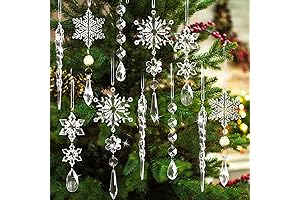 18pcs Espigas de Cristal para Árbol de Navidad