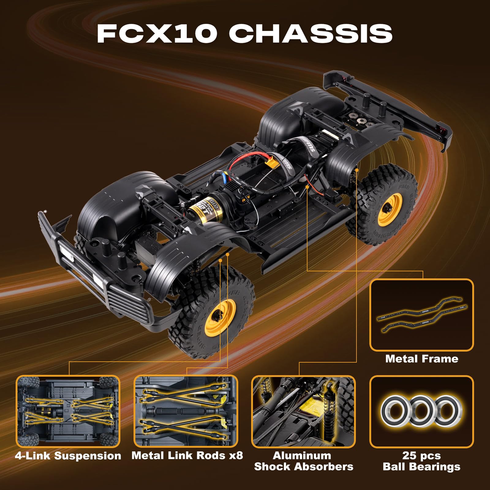 Amazon.co.jp: FMS 1/10 FCX10 ランドローバー キャメル トロフィー