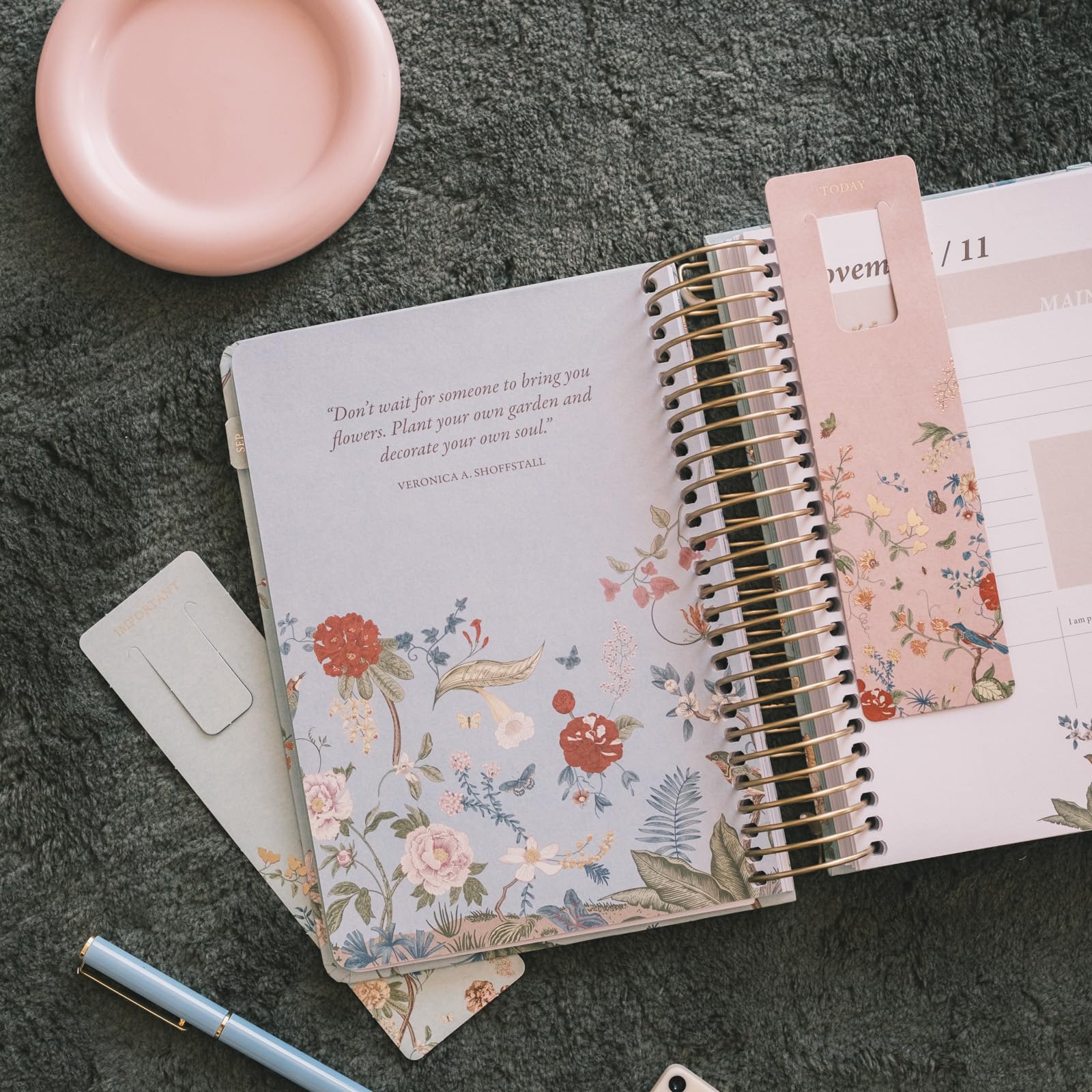 Kokonote A5 Academic Diary 2026-2027 Page a Day - Seasonal Flowers | Back to School Planner 2026-2027, Mid Year Diary 2026 2027 Day per Page, A5 Planner | Aesthetic Stationery Gifts