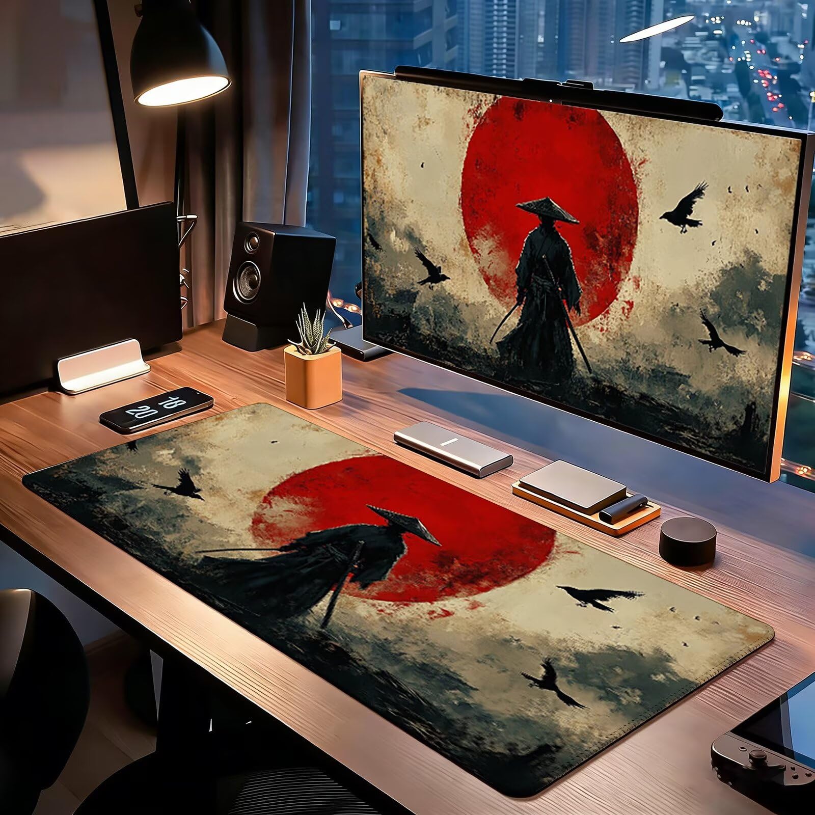 Tappetino Mouse Gaming, 1200x600mm Tappetino Mouse XXL Retro 0c0-239 | Mouse Pad Grande, Ottimizzato per i Sensori da Gioco, Migliora Precisione e Velocità, per Mac e PC, guerriero