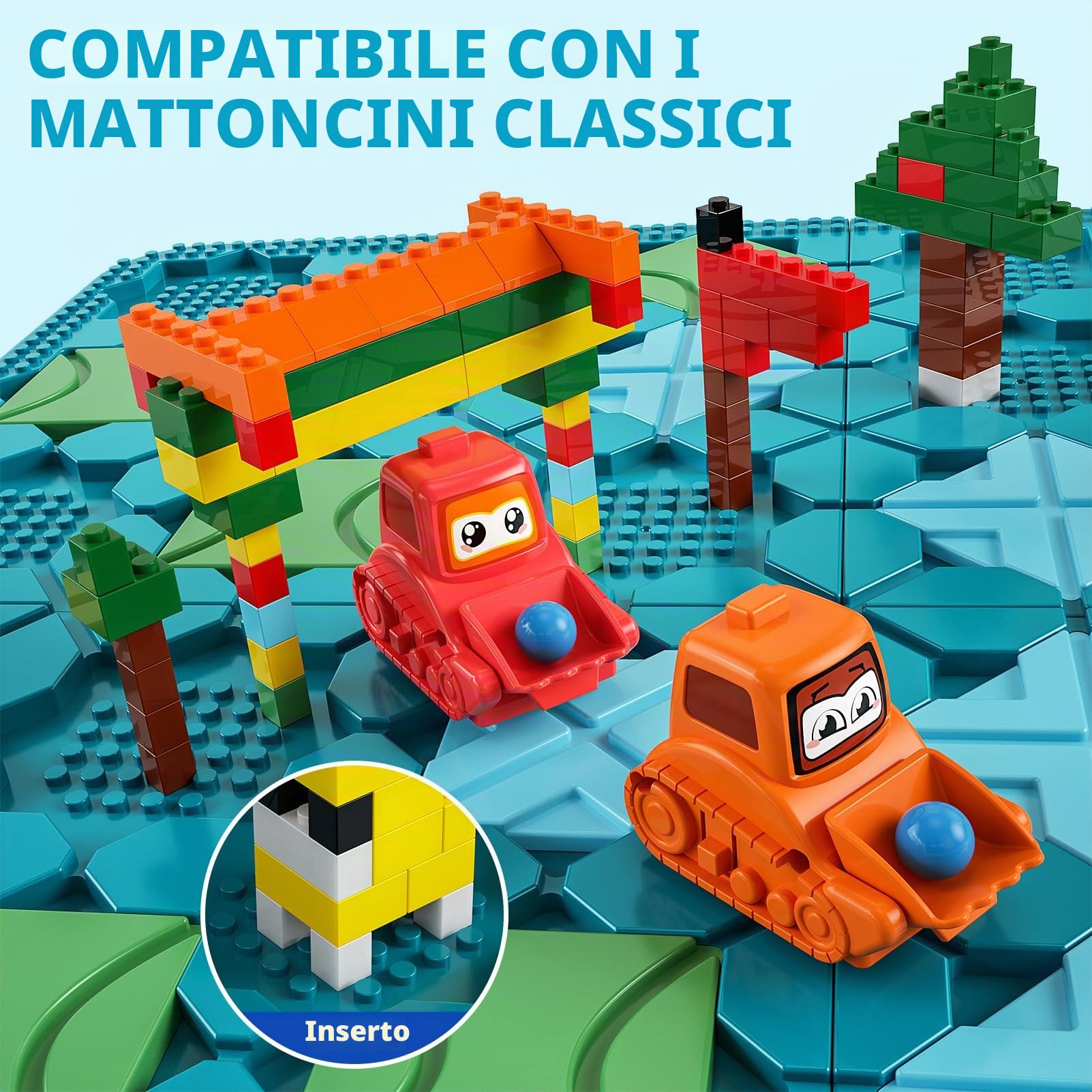 burgkidz Giochi di Società Logica Giocattoli per bambini 4 5 6 7 8 anni, 56 x 56 CM Grande Giochi da Tavolo Labirinto Puzzle Logico Costruttore di Strade, Cervello Famiglia Regali di Compleanno 4-8