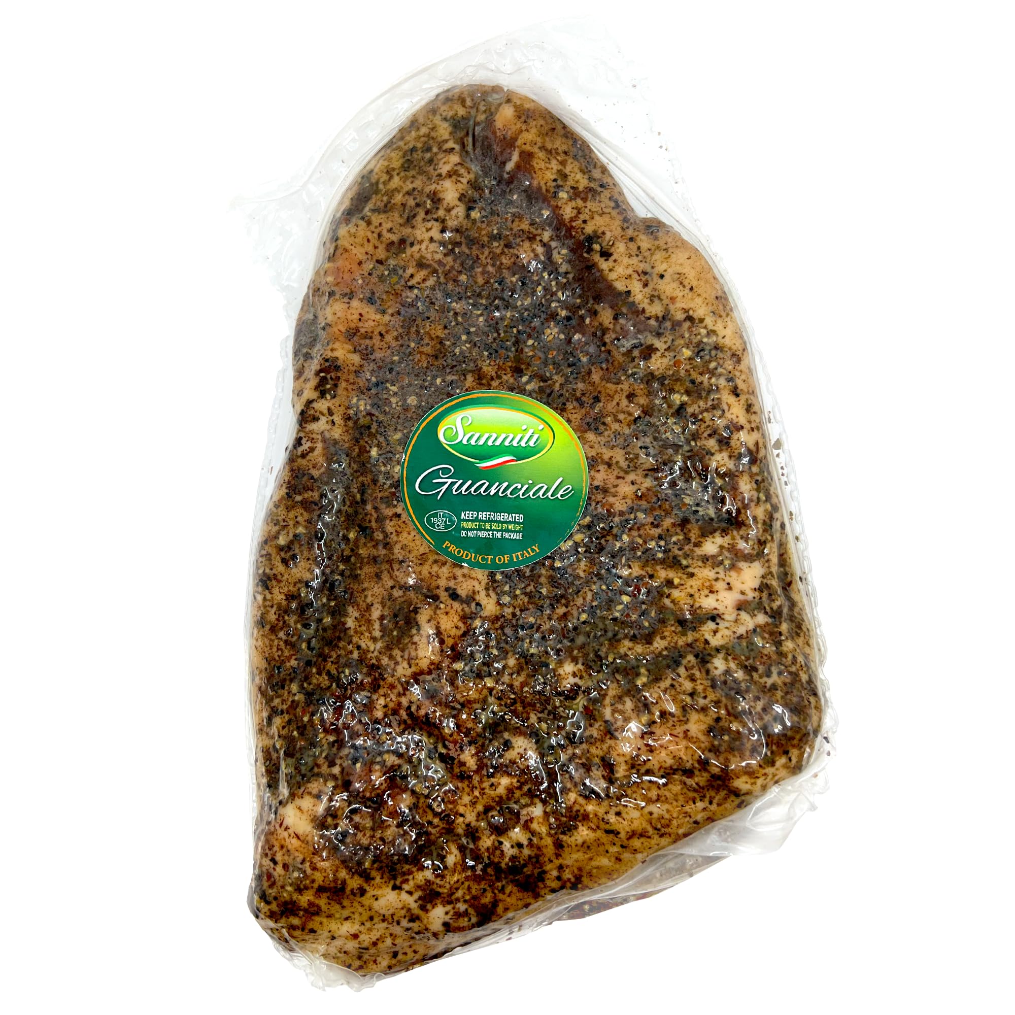 Sanniti Guanciale 3.8 lbs (average) | Authentic Italian Cured Pork Cheek | Traditional Ingredient for Carbonara & Amatriciana