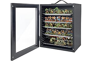 Display Your Treasures: Miniature Display Case with Metal Trays and Handle