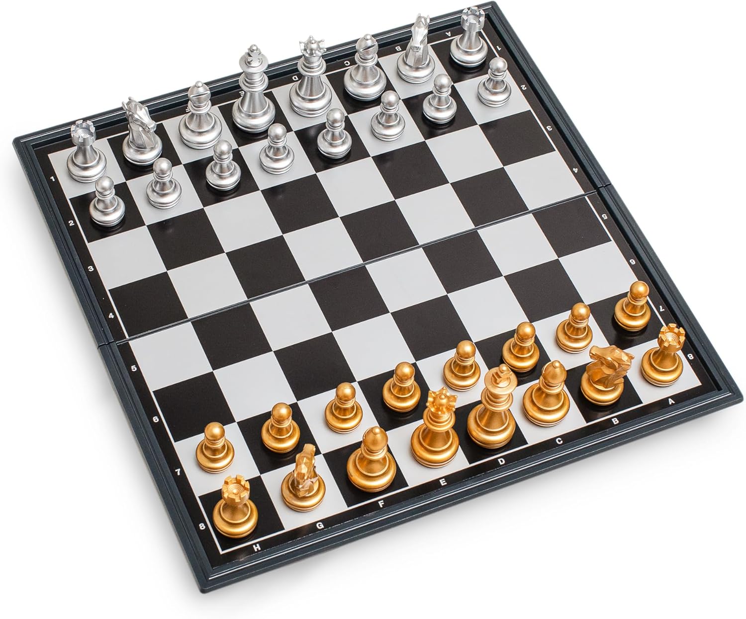 Travel Folding Magnetic Chess Set -9.8 inches (25 Centimeters) - Folding and Portable Chess Board Games