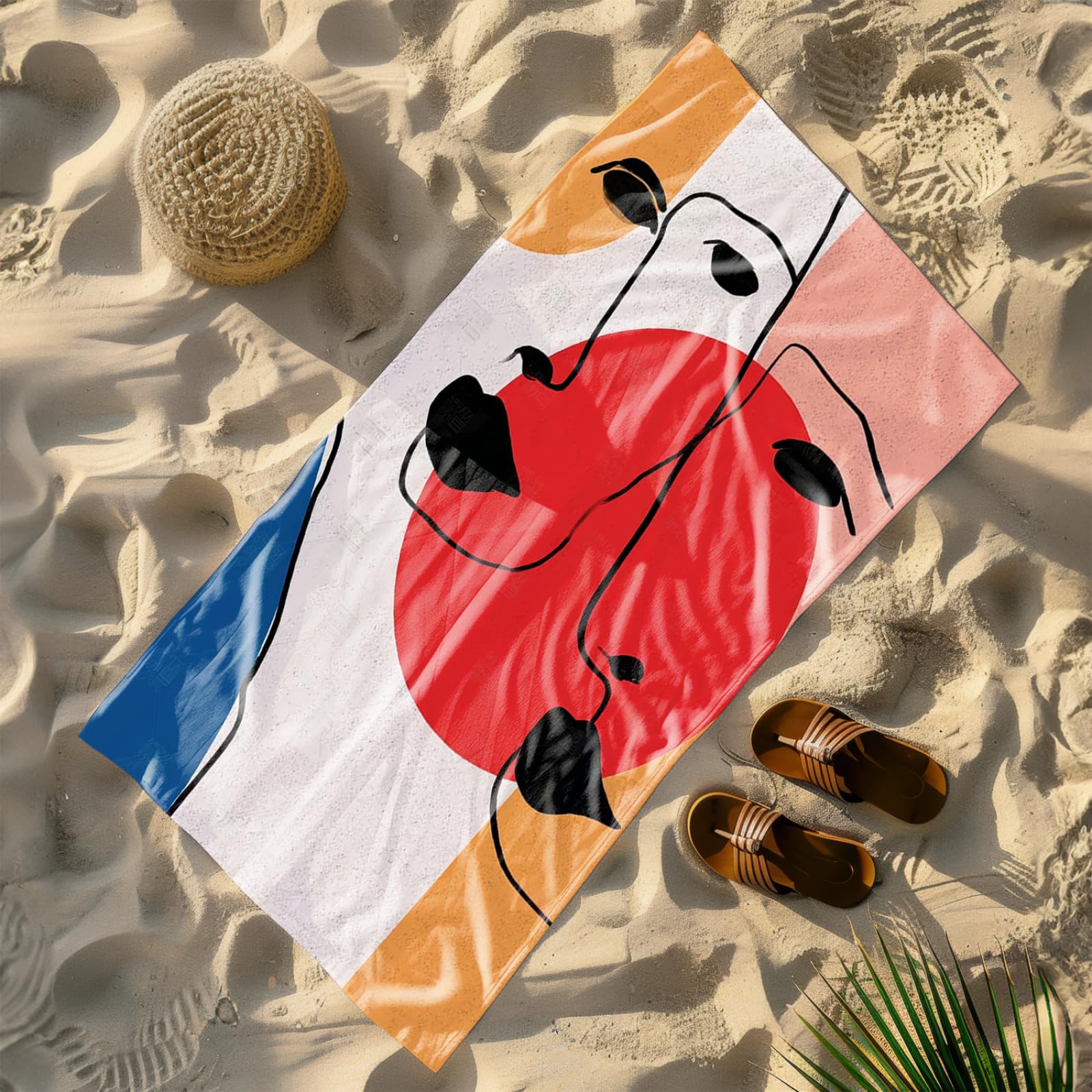 Beach Towel 80x160 Red Minimalism Microfibre Quick Dry Towel for girls,Pool Swimming Travel Towels,Sand-Resistant, Absorbent, Lightweight