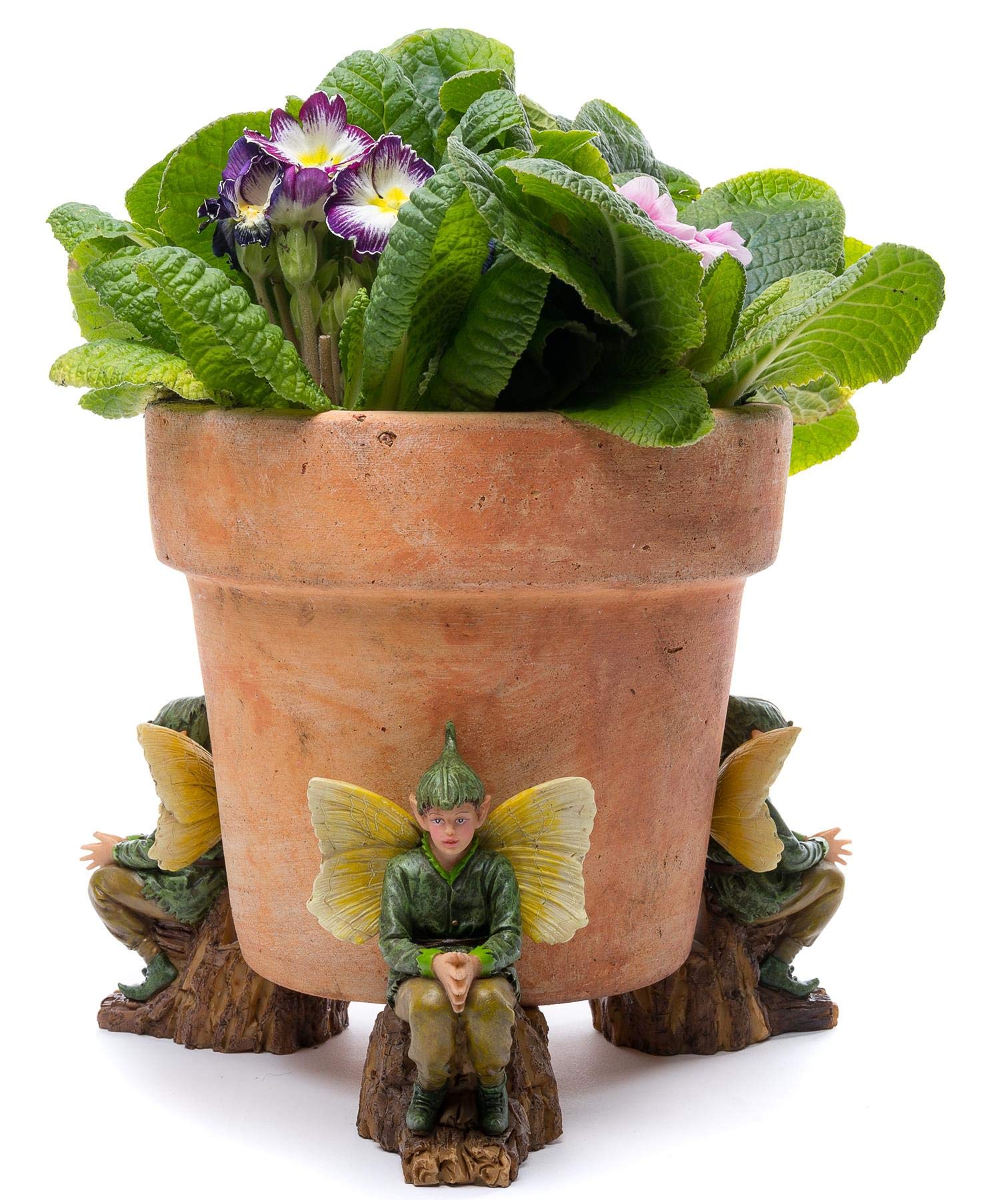 Potty Feet Flower Fairies Elm Tree Fairy Figures Plant Pot Feet - Planter Support - Handmade Decorative Ornaments - 3pcs