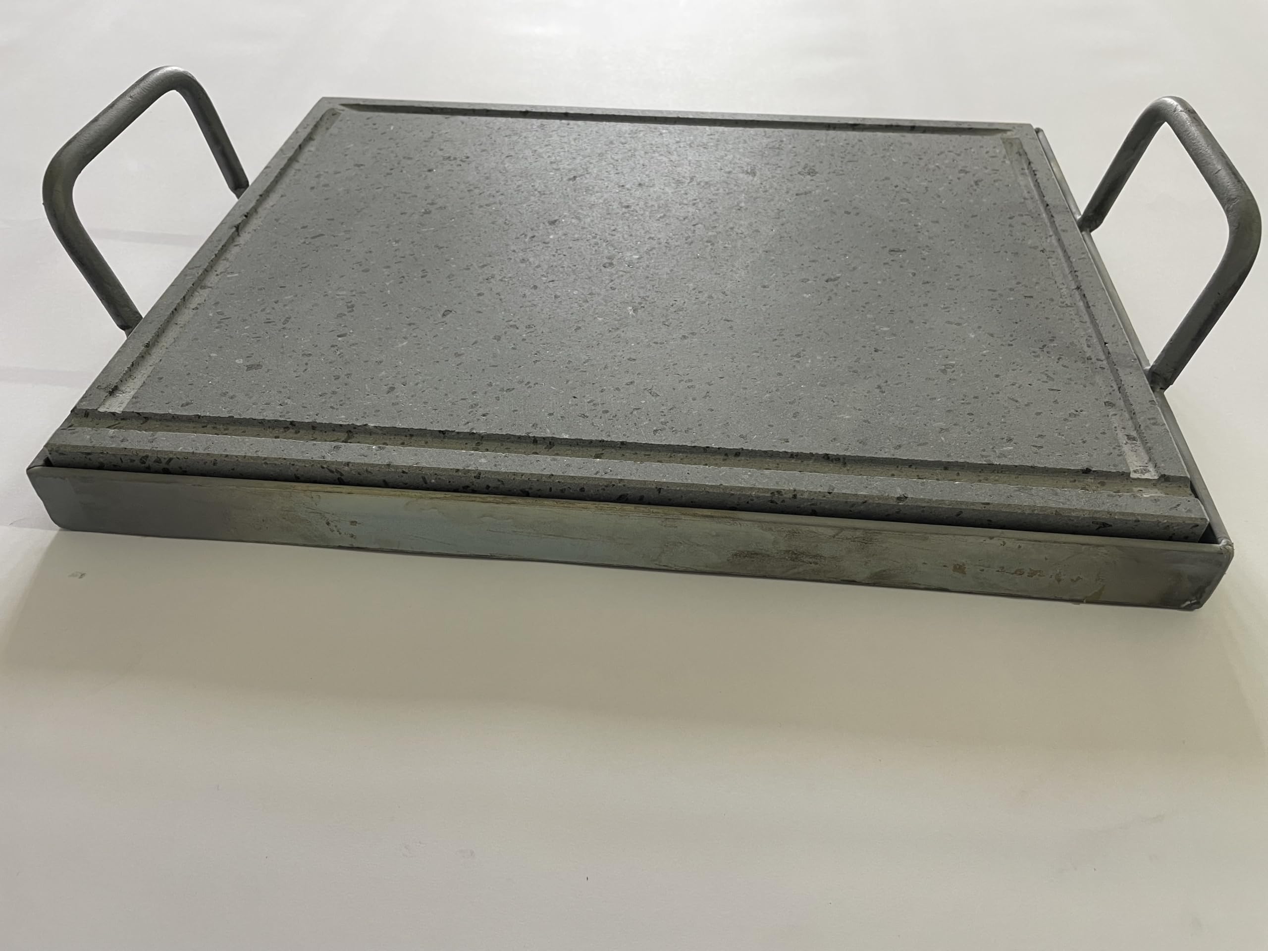 Telaio in Acciaio Zincato per Pietra Lavica, Supporto con Manici, 3 cm di Spessore (65x65)