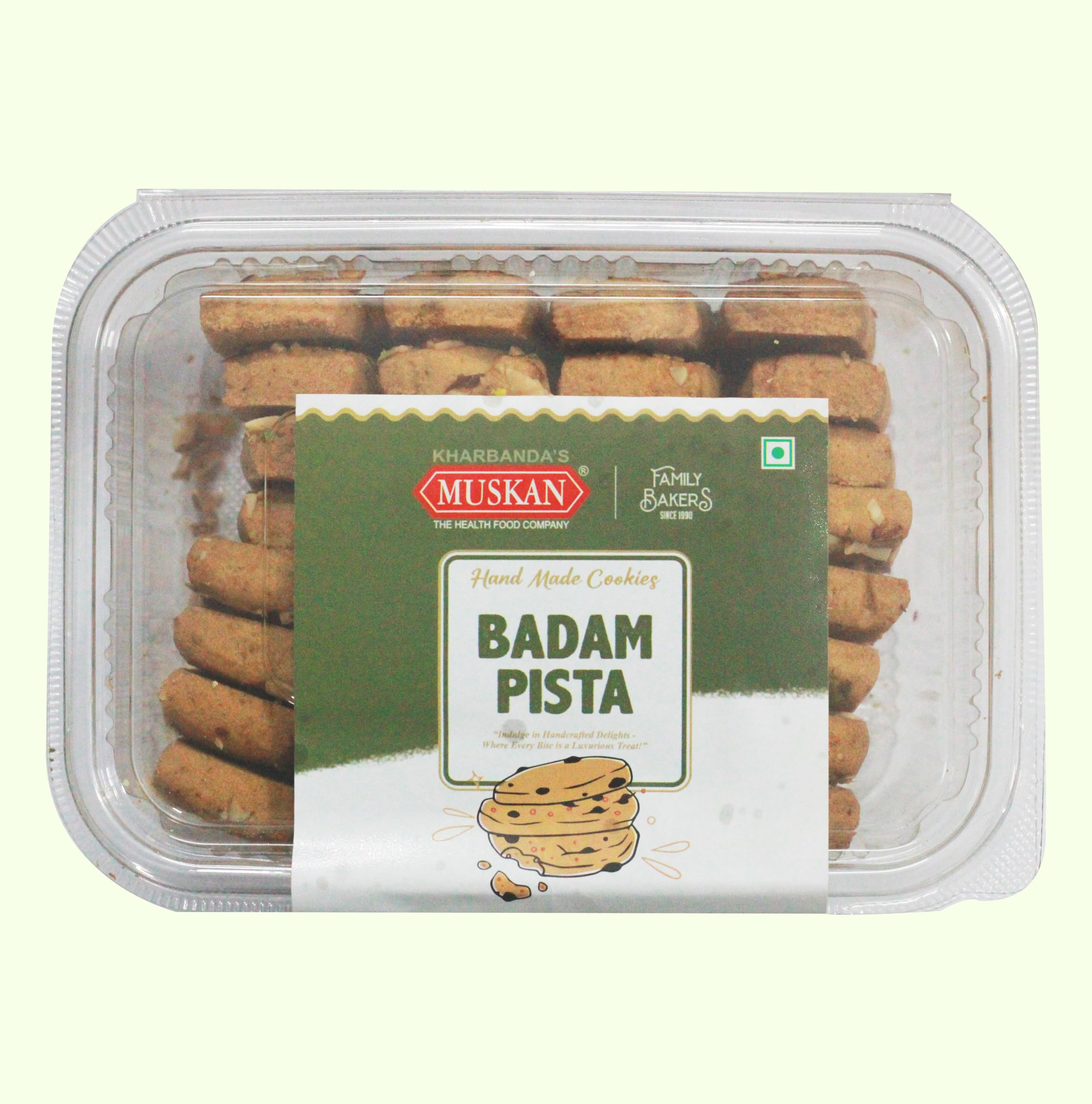 MUSKAN Milk Badam Cookies Premium Range – Crunchy & Nutty Biscuits – 4 Pack – Family Bakers | Rich Almond Milk Flavor | Vegetarian