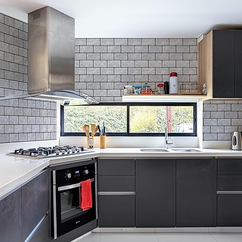 Miniatura 2 de Art3d Protector contra salpicaduras para despegar y pegar, azulejos de metro, azulejos de cerámica sintética para cocina, baño, mármol jade (10