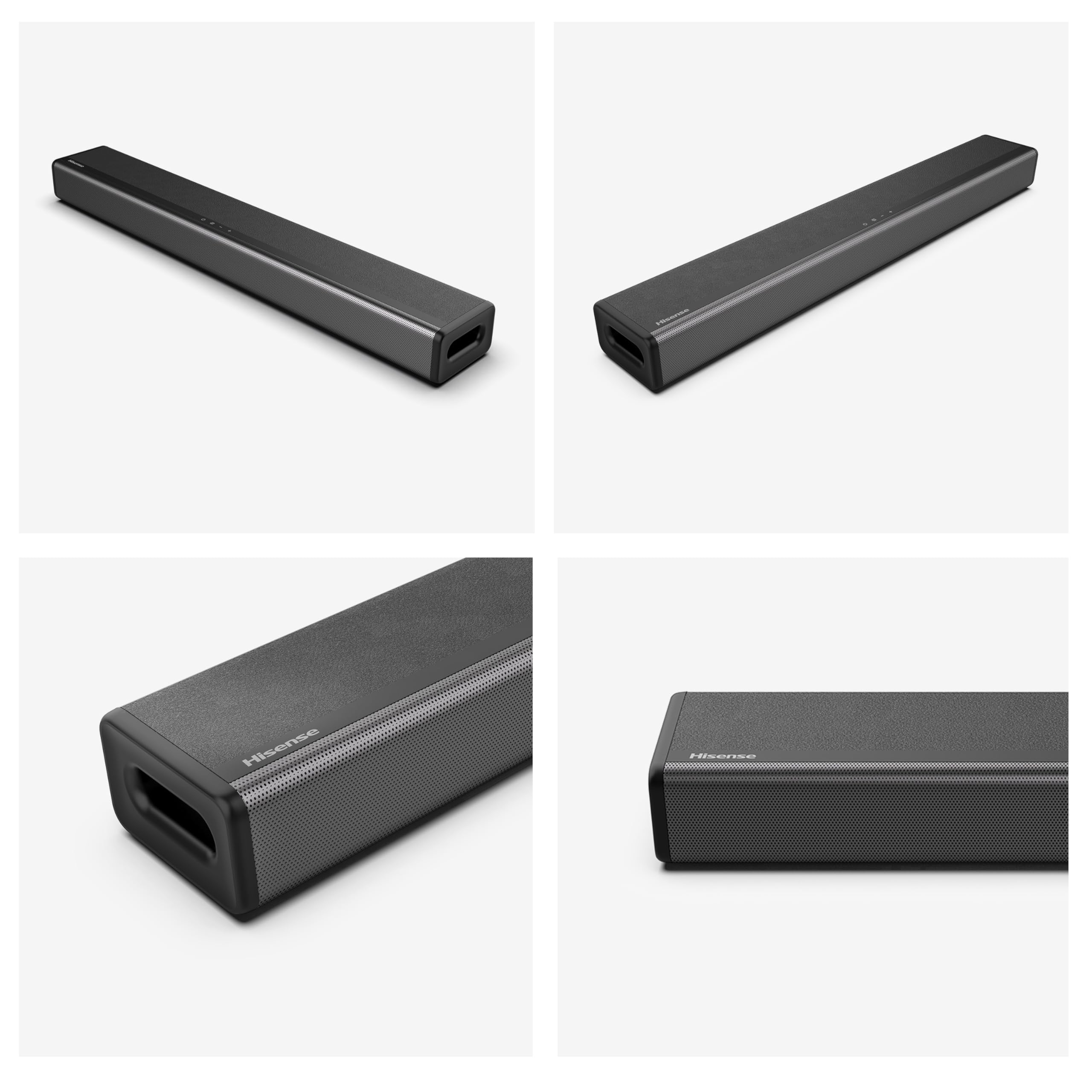 Hisense HS214 Barra de sonido de 2.1 canales, Con Subwoofer integrado, 108 W, Diseño Compacto todo en uno con Bluetooth, DolbyTV, HDMI ARC/Optical/AUX/ Audio, Roku USB, 3 modos EQ, Multicolo