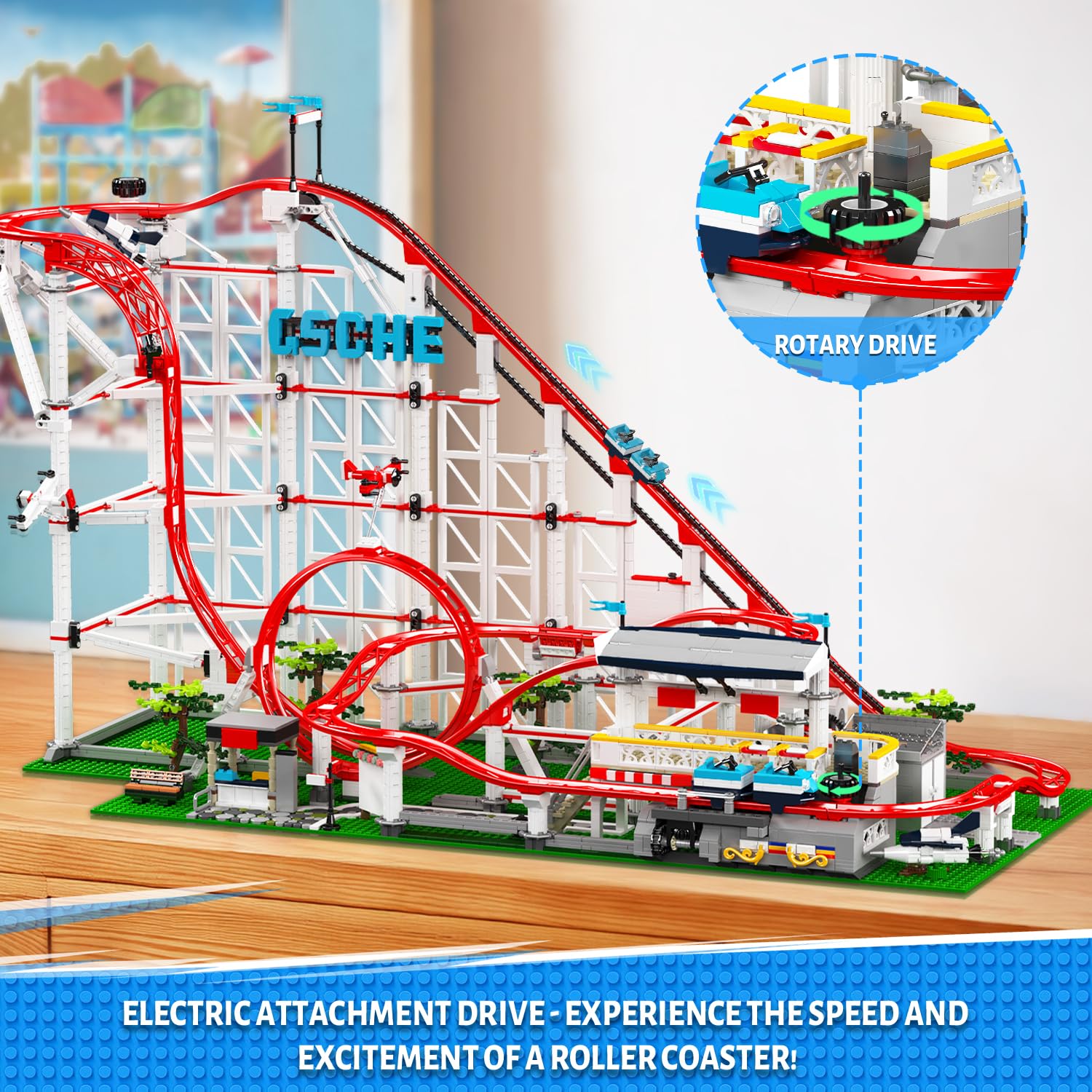 Mould King 11014 Piezas de construcción de montaña rusa con bucle, 3646 piezas Expert Loop Coaster juguete de construcción, juego de técnica de bloques de construcción con motor para parque de
