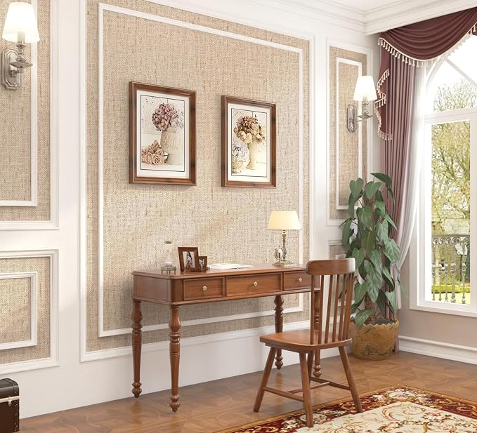 Papel Tapiz Vinilo Autoadhesivo Beige 15.7x118.1 pulg miniatura 8