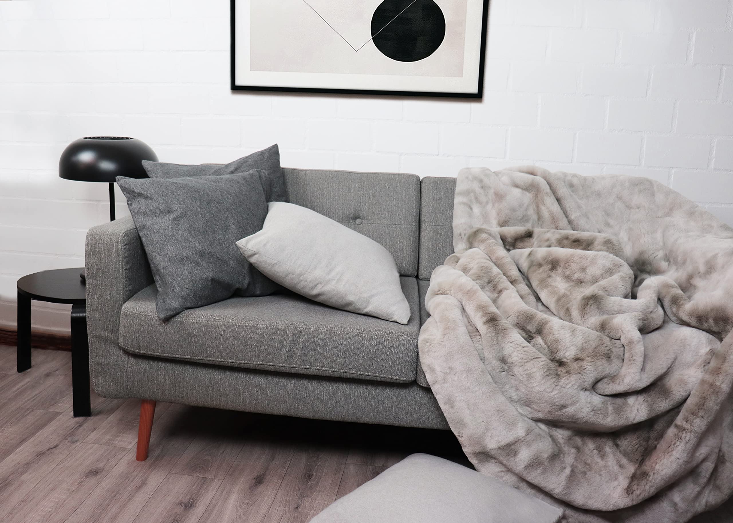 jilda-tex Plaid Aspect Fourrure Rabbit Deluxe 750 g/m² 150 x 200 cm (Peau de Vison)