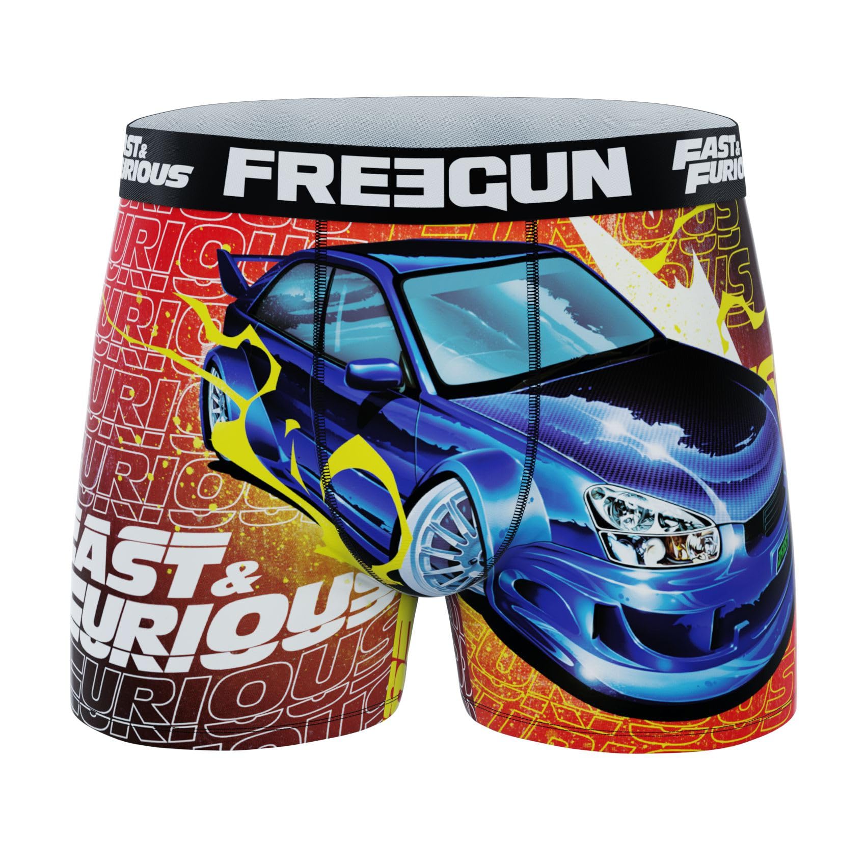 FREEGUN - Calzoncillos para hombre, diseño rápido y furioso, original y suave (juego de 4)