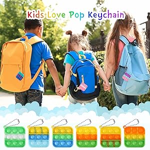 Kids Party Favors Fidget Toys Bulk 30 Pack Mini Pop Fidget Keychain Its Birthday Party Favors for Kids 4-8,8-12 Small Christmas Classroom Prizes It Student Gifts for Students Goodie Bag Stuffers