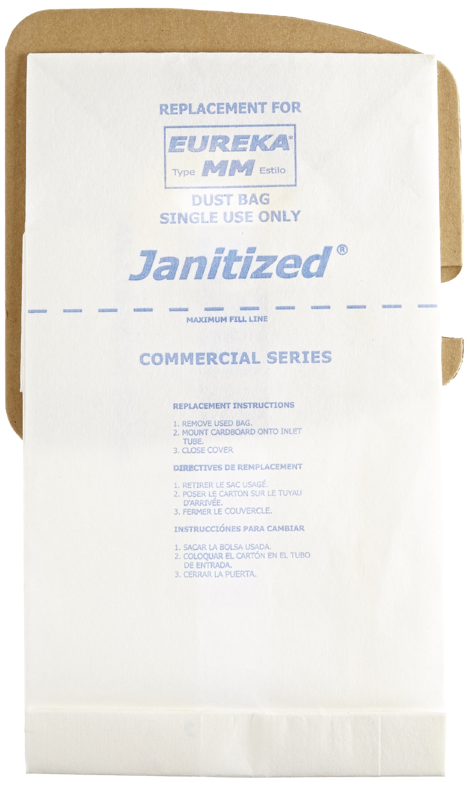 Janitized JAN-EUMM(10) Sacchetti di carta per aspirapolvere commerciali di alta qualità per aspirapolvere Eureka Mighty Mite Canisters (10-10 confezioni)
