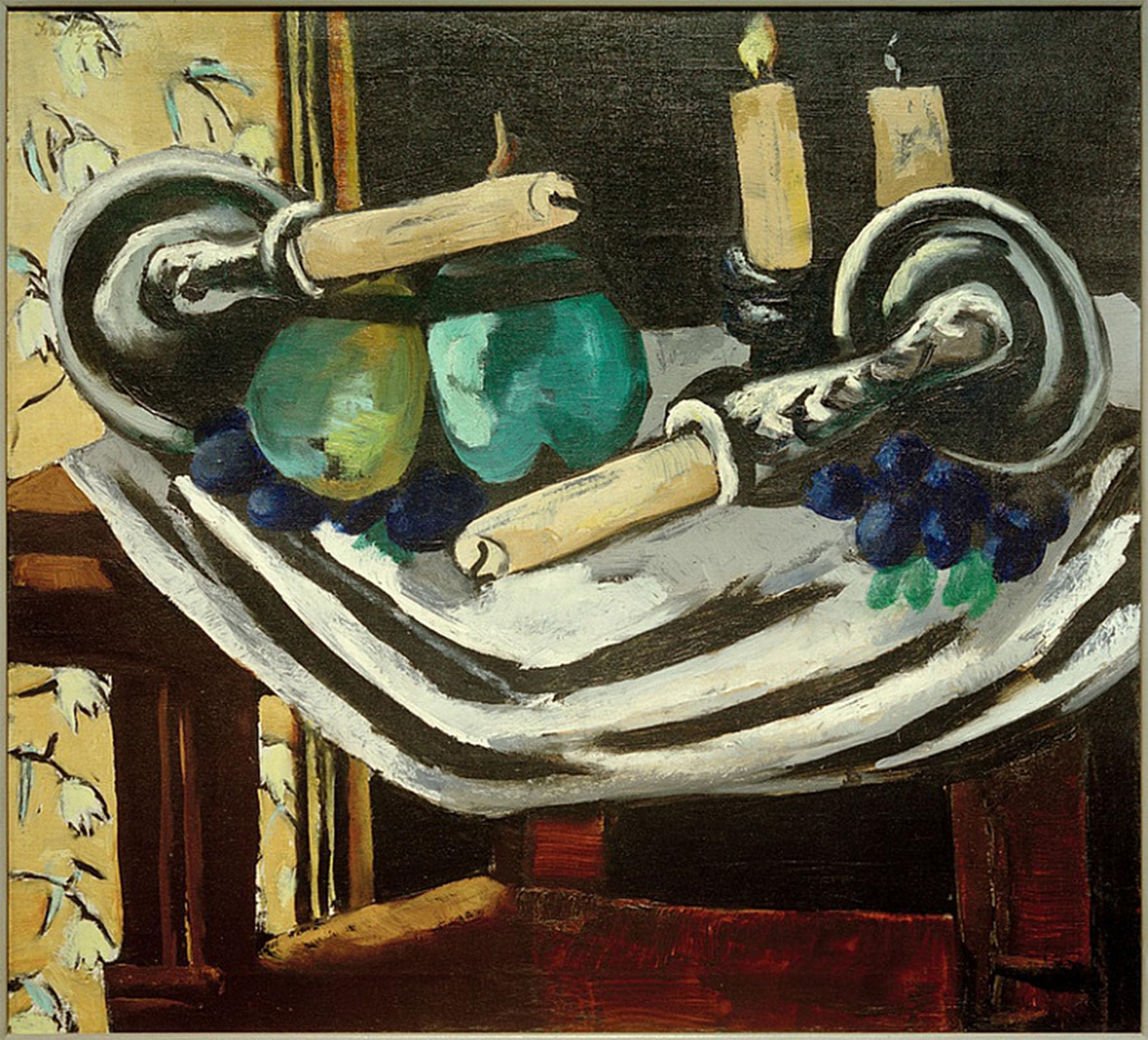 ARTXLXXBN Famous Painting Canvas Artwork Graffiti Print Still Life with Overturned Candles by Max Beckmann Portrait Canvas Image for Home Decor 60x90cm