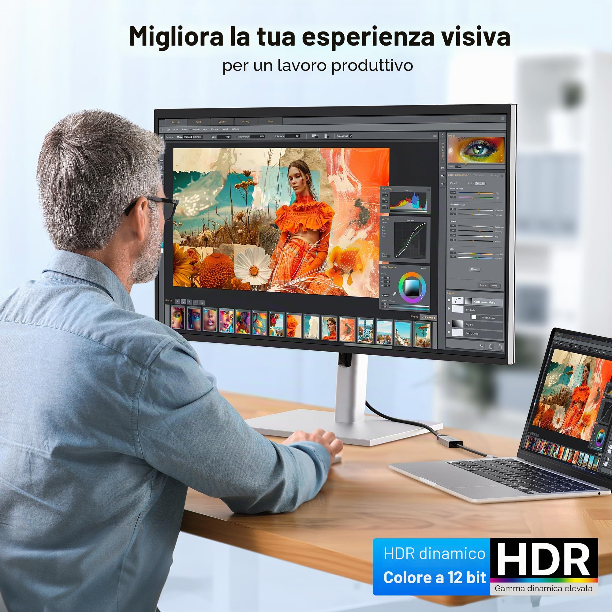 Cable Matters 48Gbps Adattatore USB C HDMI 2.1 per macOS, Supporto 8K 60Hz / 4K 240Hz HDR, Adattatore da Thunderbolt 4 a HDMI 2.1, Compatibile con iPhone 16/15