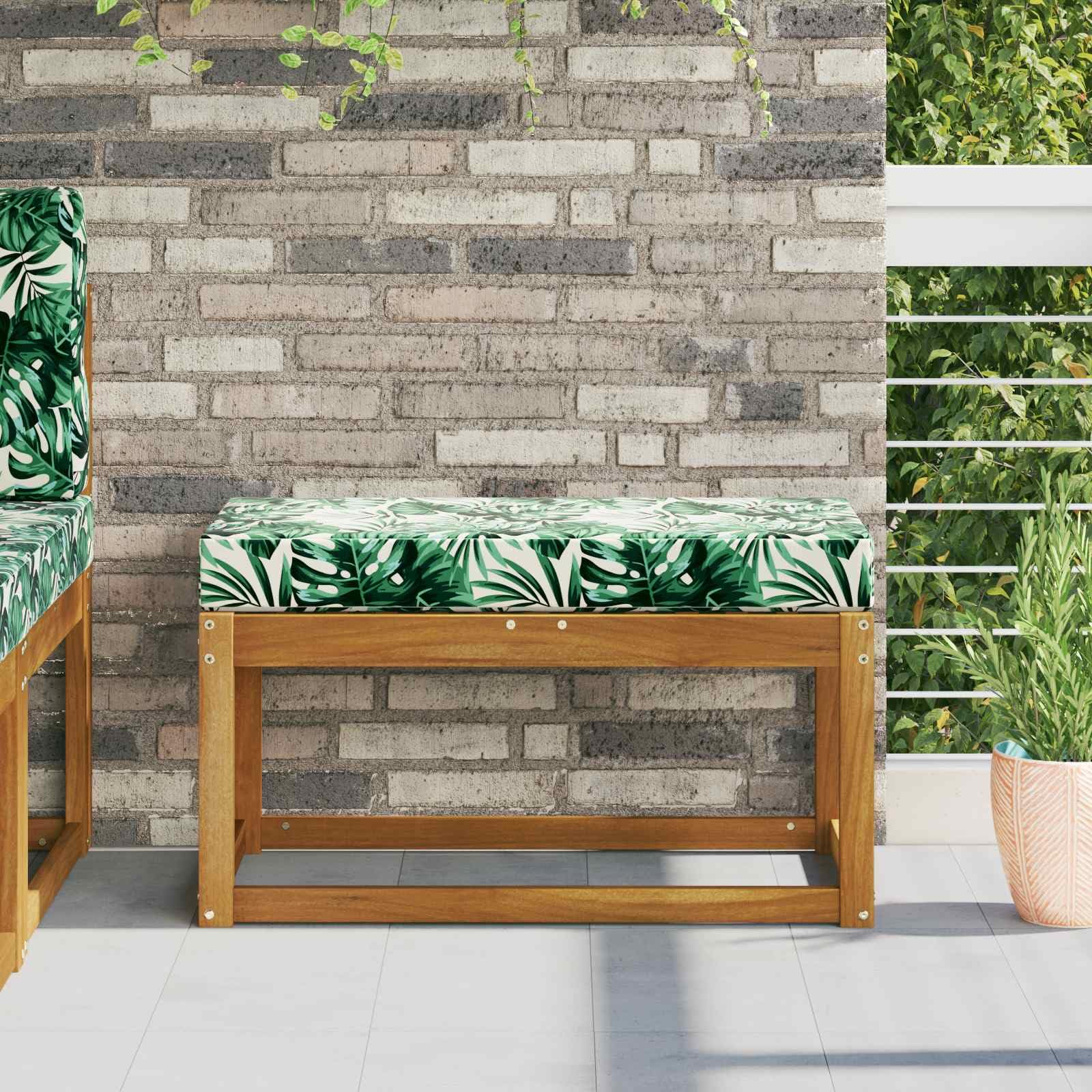 Coussin pour chaise de jardin lavable motif tropical 80x40x8cm assise terrasse et repas