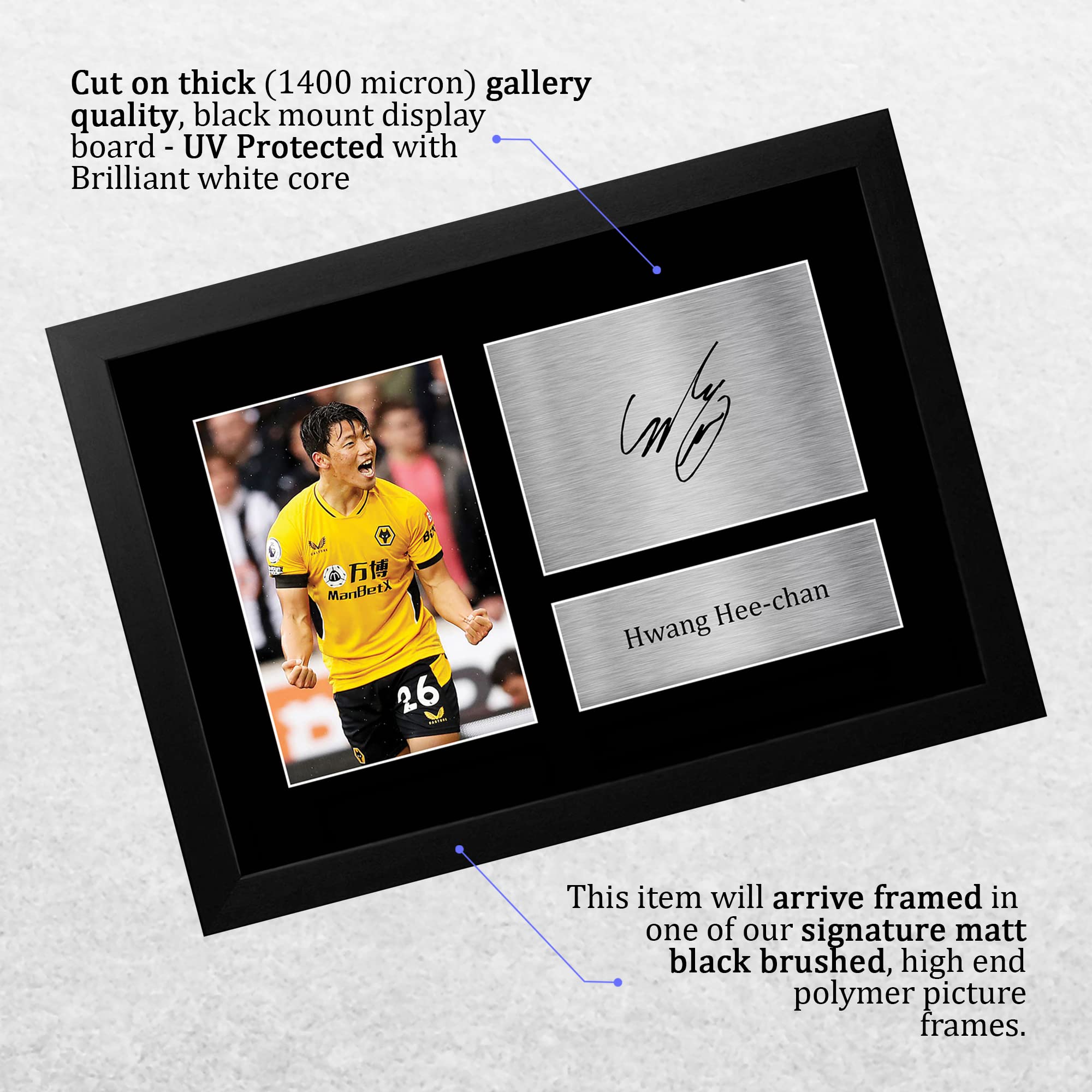 HWC Trading FR A4 Hwang Hee-chan Wolves Gifts Printed Signed Autograph Picture for Football Fans and Supporters - A4 Framed - Image 3