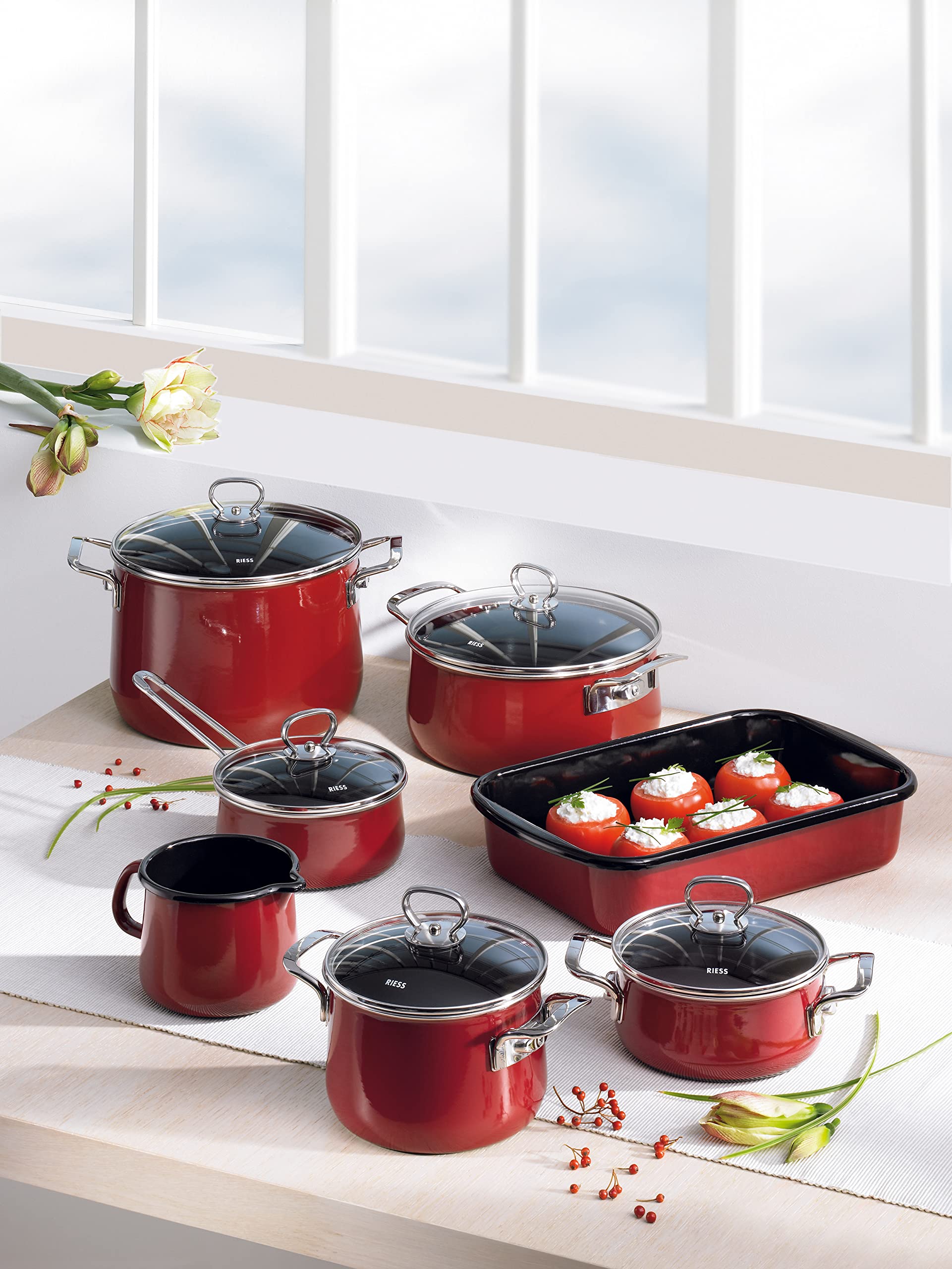 Riess Nouvelle - Top 3000 Rosso Saucepan with Glass Lid Maroon, 16 cm - Image 2