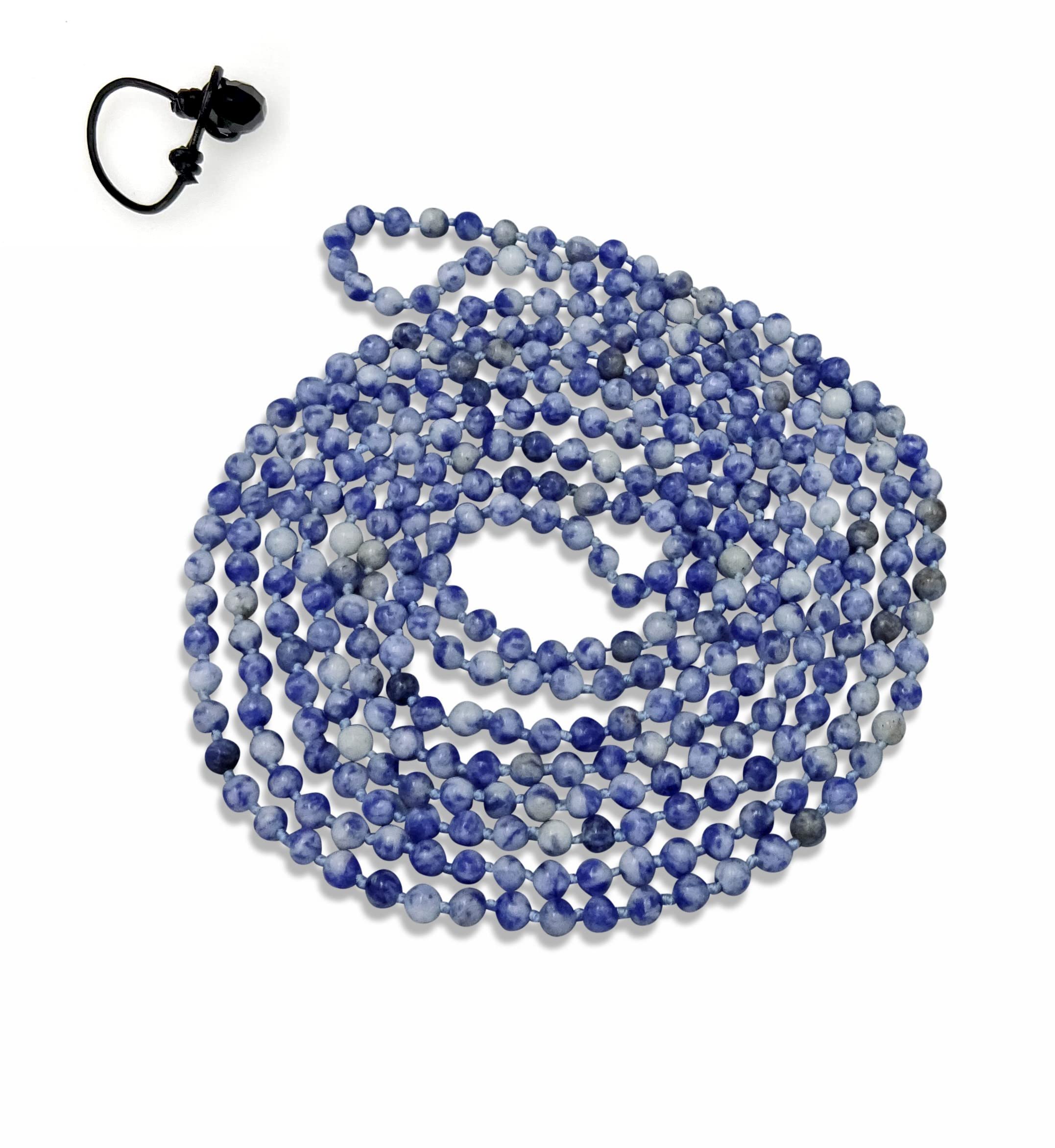 Endless Infinity Petite 4MM Stone Beaded Long or Multi-Layer Necklace, Approx. 70 Inches Long.