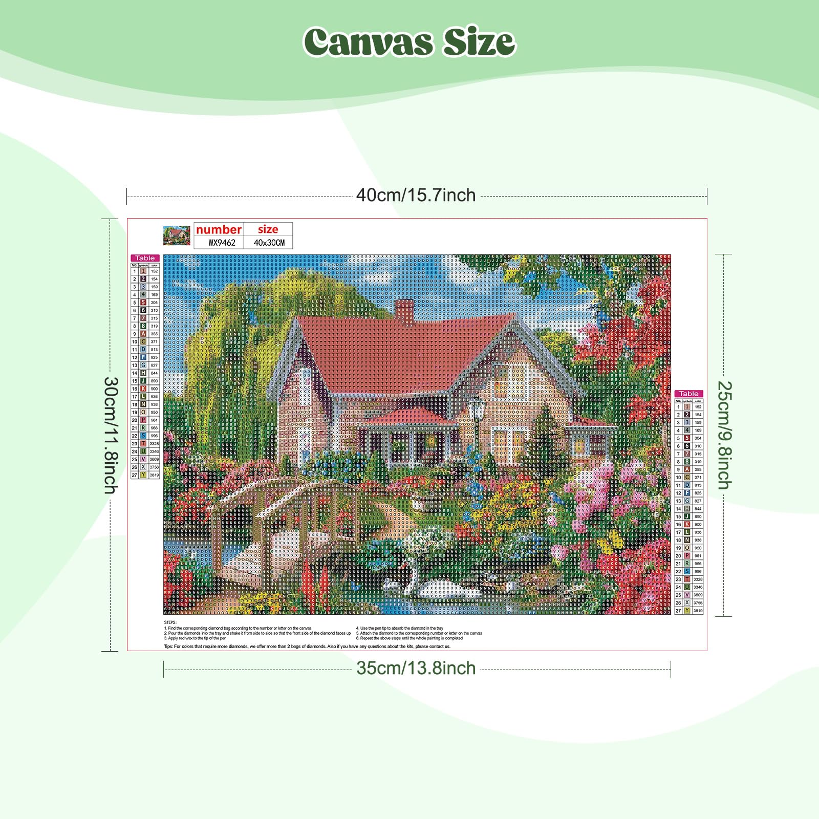 MEIYUDA Diamond Painting - Red House River Scene with Swans, DIY Gem Crystal Art Kit for Home Wall Decor 40x30cm - Image 2