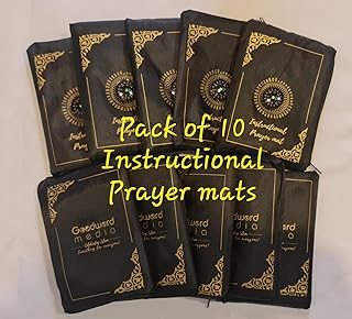Goodword Praying Rug Travel Prayer Mat Compass Pocket Sized Carry Islamic Prayer Rug Muslim Prayer Mat Janamaz Sajadah Muslim How to Pray Salat Instructional Prayer Mat Portable (10)