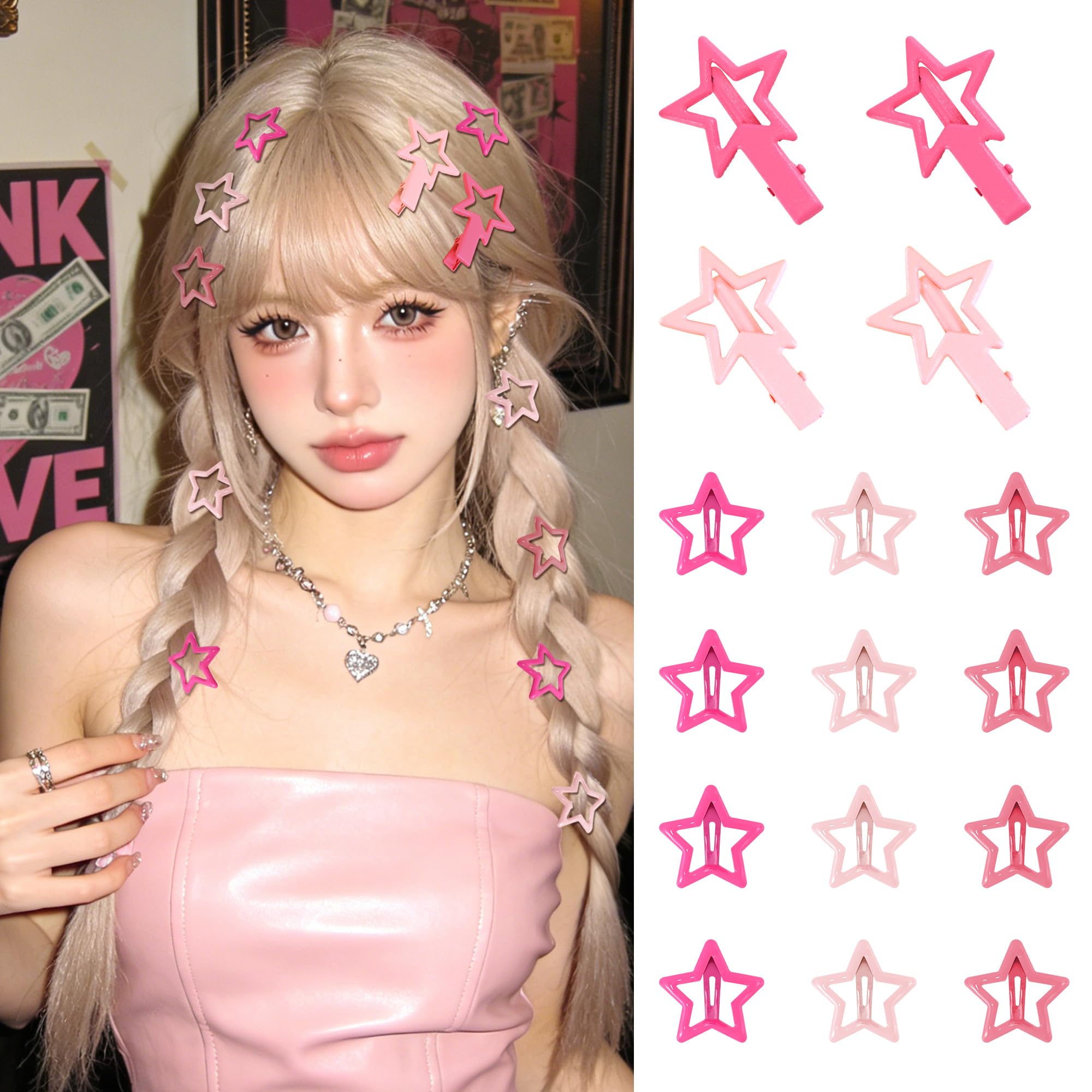 Y2K Star Hair Clips - 100 Pack Multicolor -27 Y2K Star Hair Clips - 100 Pack Multicolor -27