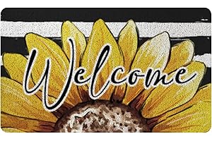 Sunflower Welcome Door Mat for Outdoor Use