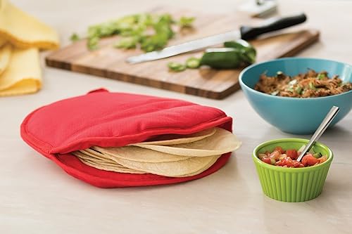 Miniatura 3 de Fox Run Calentador de tortilla de algodón, 11 pulgadas, calentador de tortilla