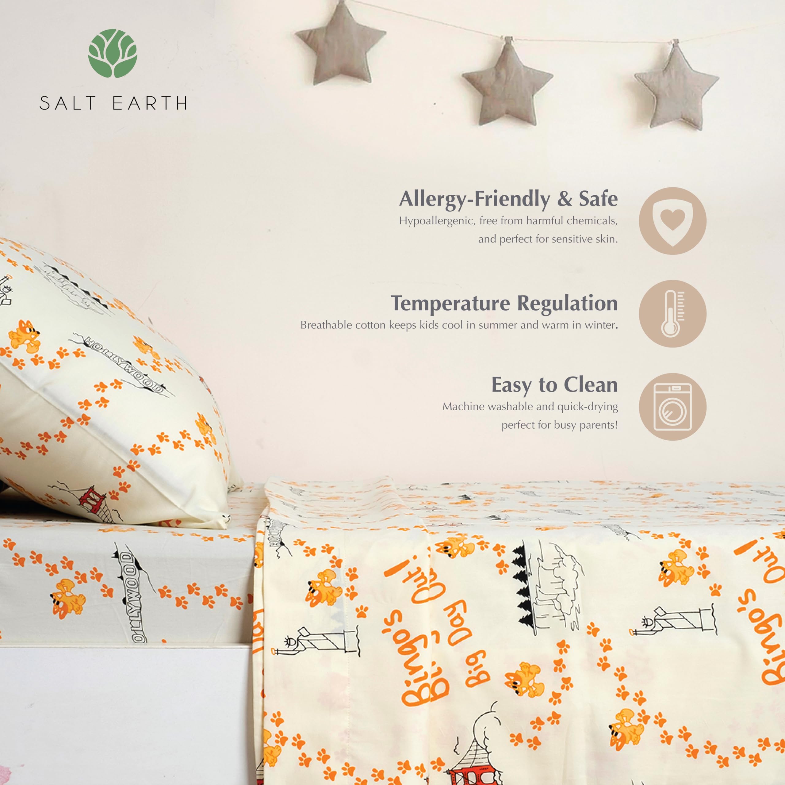 Twin Sheet Set J-pinno Cute Cartoon Rabbit Bunny 100% Cotton - Main Image