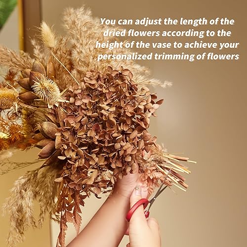 Miniatura 3 de mnmnzfzf 45 ramos de flores secas bohemias naturales, hortensias de hierba de pampa marrón, boda, decoración de sala de estar, mesa familiar de