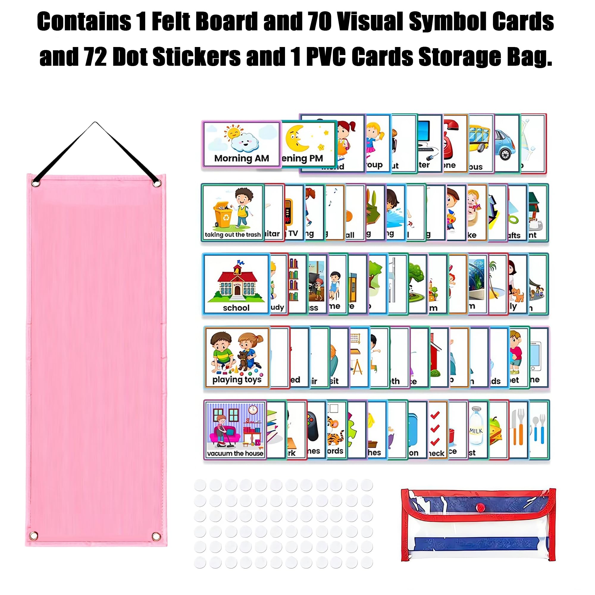 Tabla De Calendario Visual TEUVO – Horario Diario Con 40 Tarjetas De Actividades – Caja De Almacenamiento Incluida – Ideal Para Autismo Y TDAH – Para Niños 3-6 Años