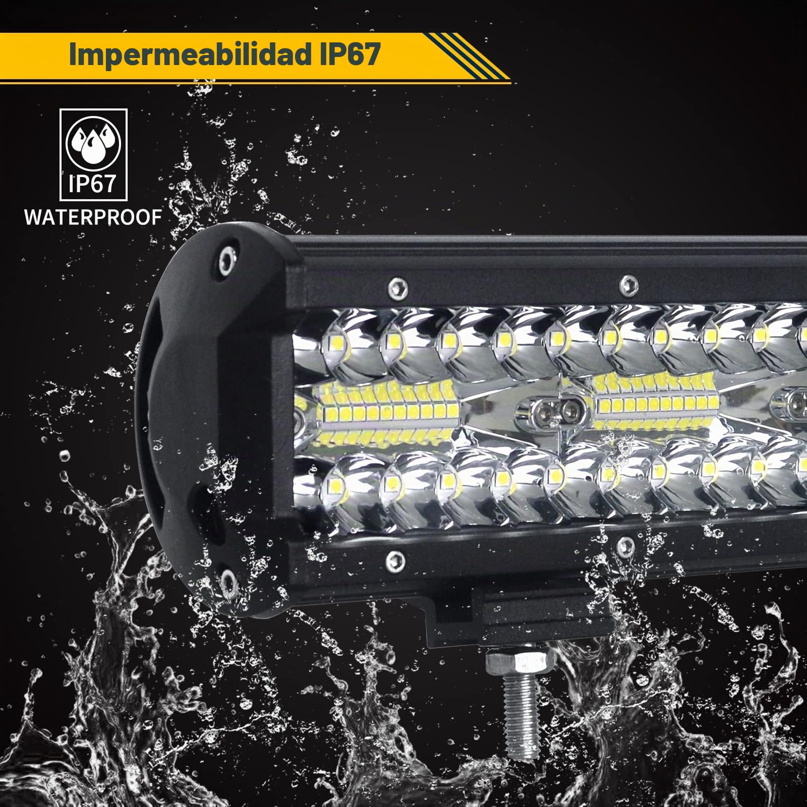 SKYWORLD 2Pcs Faros de Trabajo led, 7 pulgadas 18cm 120W Focos LED Tractor IP67 Impermeable para 4x4 Coche Off road Auto ATV SUV Camión todoterreno, Faros de Trabajo con arnés de cableado | Proyector LED coche barra de luz de trabajo LED luces de trabajo