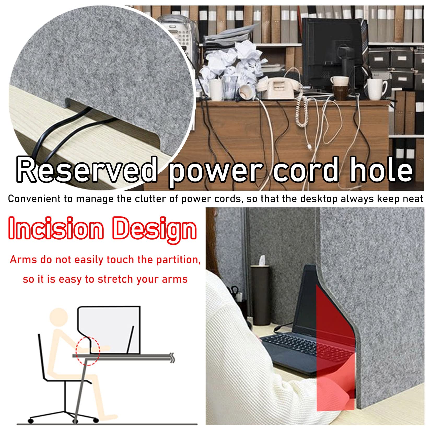 Séparateur De Table Acoustique Panneau De Confidentialité De Bureau 2Pièces