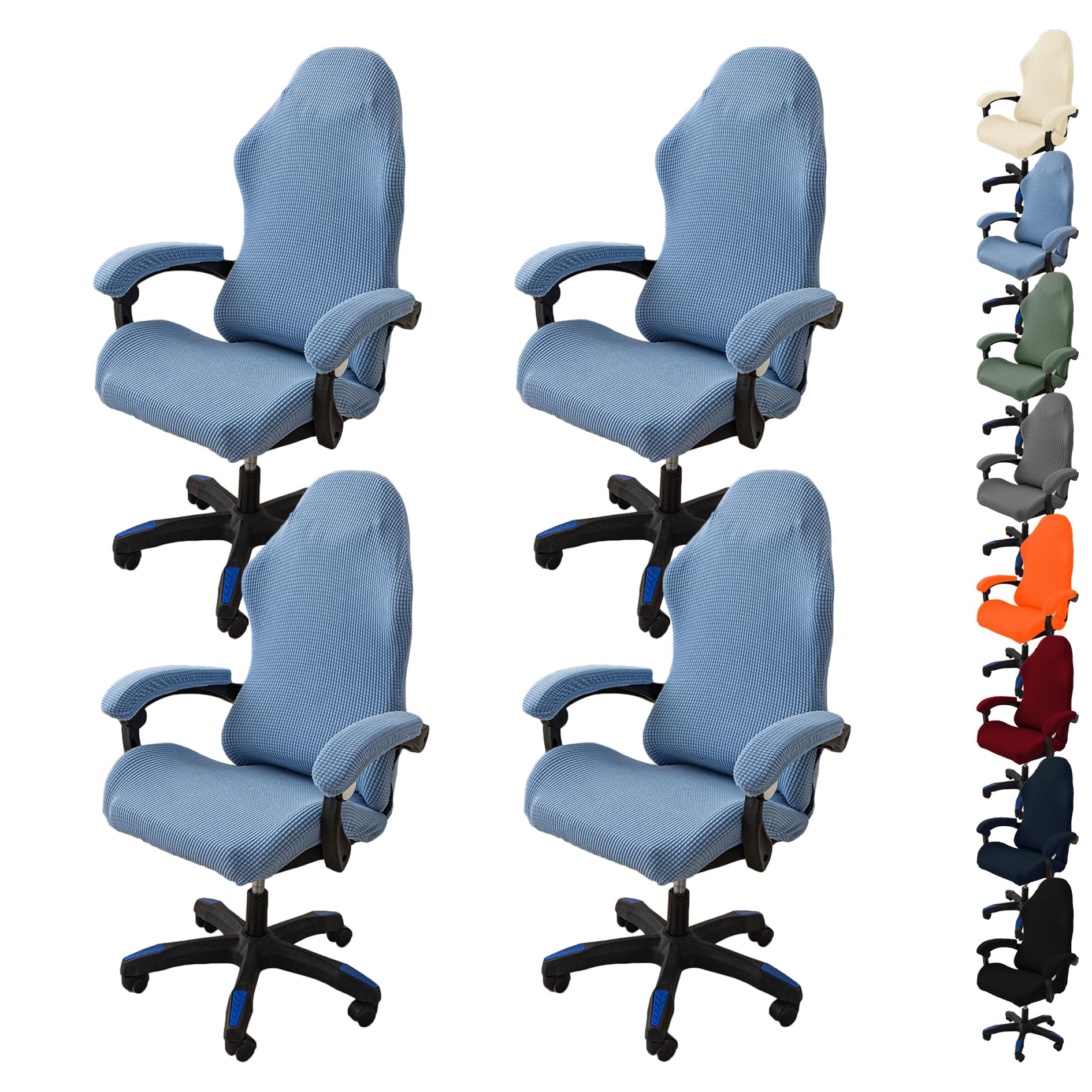 4 coprisedie elastiche da ufficio con braccioli, per sedie da scrivania girevoli, protezione durevole ed elegante per giochi e uso in ufficio