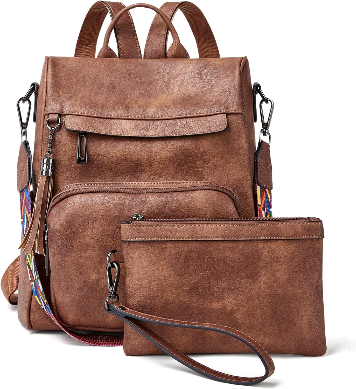 DAANKIE Leather Backpack & Purse for Women | Shoulder Bag for Women and Girls | Handbag | College Bag for Girls | Backpack for Women | Multipurpose Travel Bag for Women | PU Leather | Casual | Brown (B0CYLSL2J3) Amazon Price History, Amazon Price Tracker