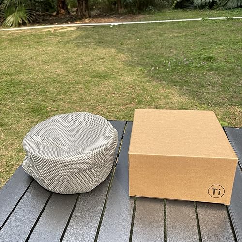 Miniatura 9 de BY-J Juego de utensilios de cocina de titanio para camping, 74.4 fl oz+40.6 fl oz+23.7 fl oz de titanio con tapa y mango plegable, utensilios de