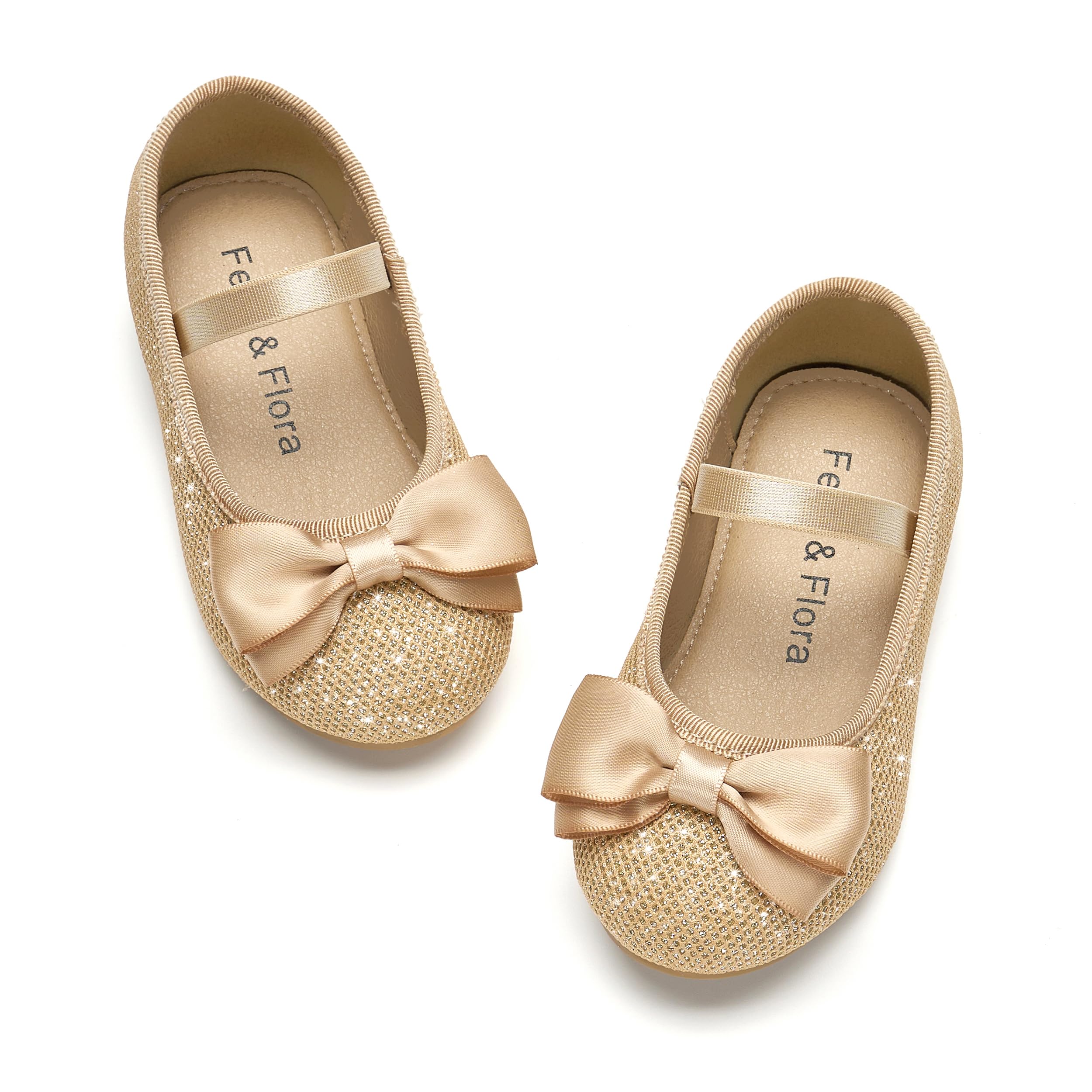 Felix &amp; Flora Toddler Flower Girl Dress Shoes - Girl Ballet Flats Party School Shoes Wedding